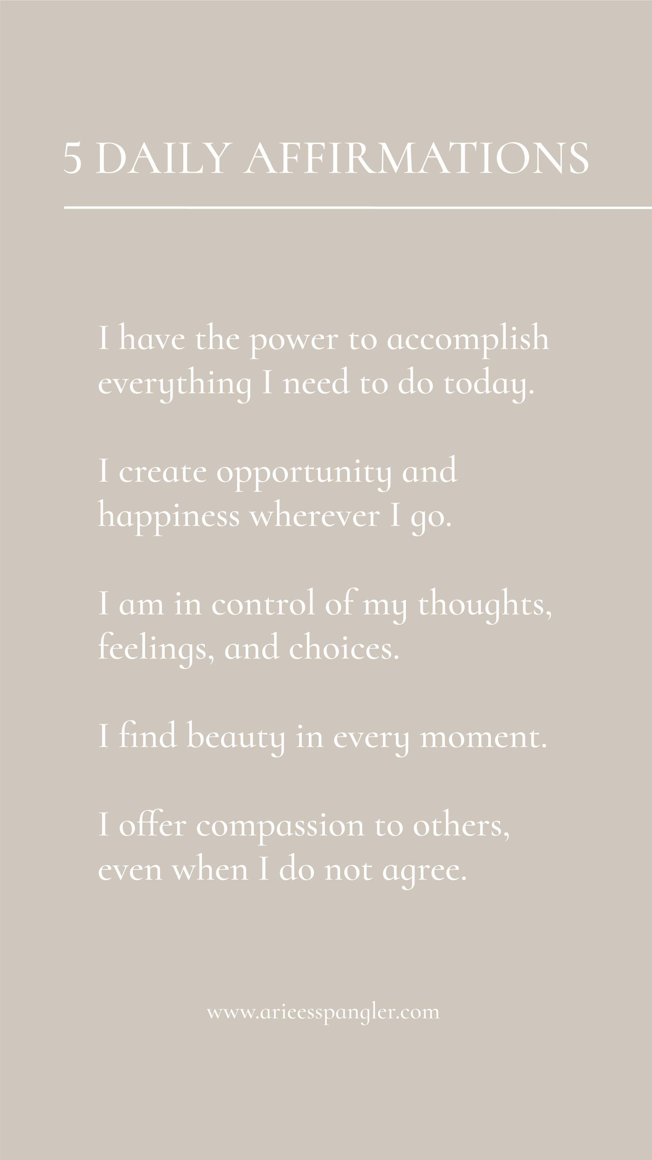 Five Daily Affirmations