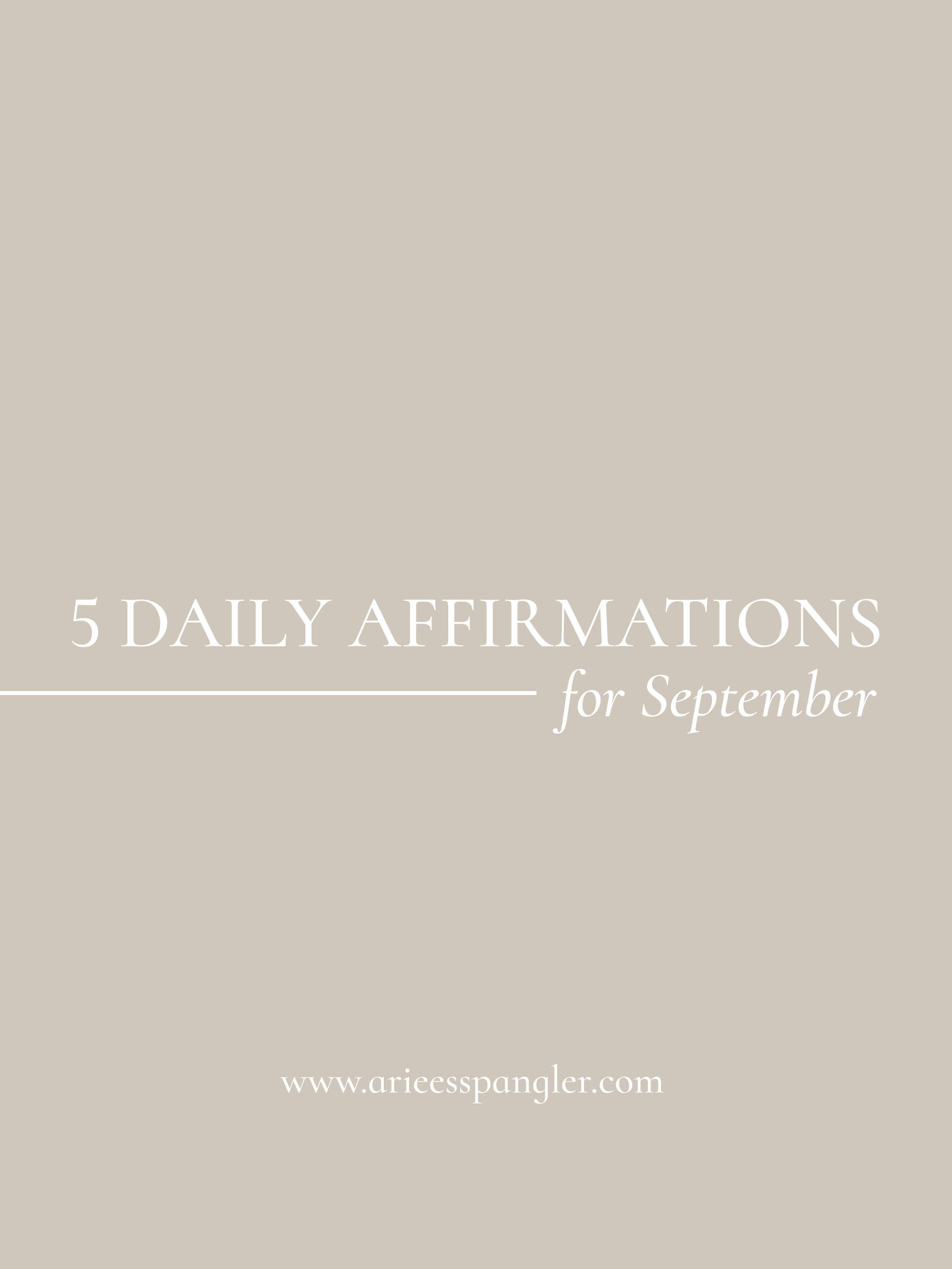 5 Daily Affirmations for September