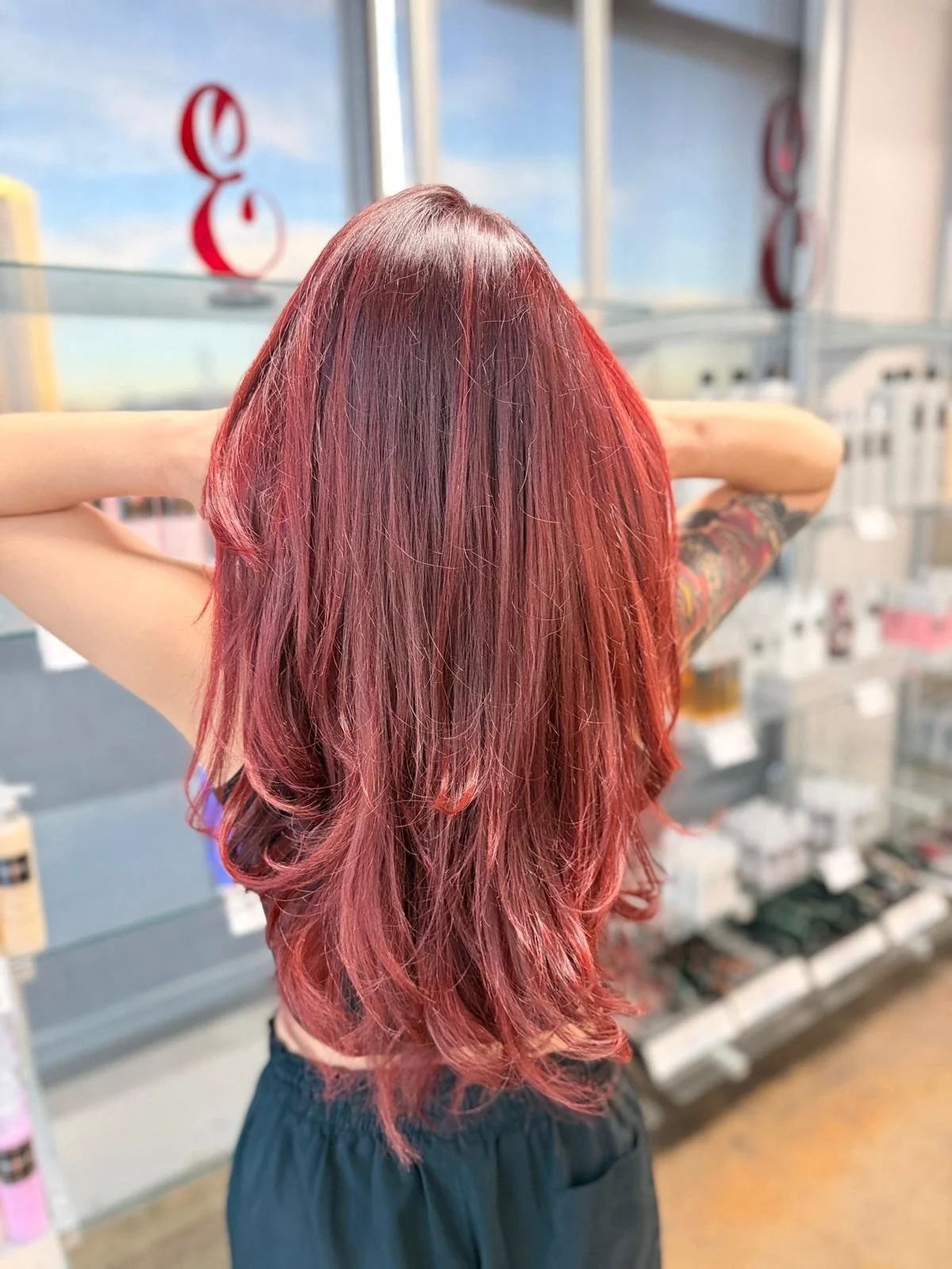 hair color correction results, luxury red hair color denver, european salon