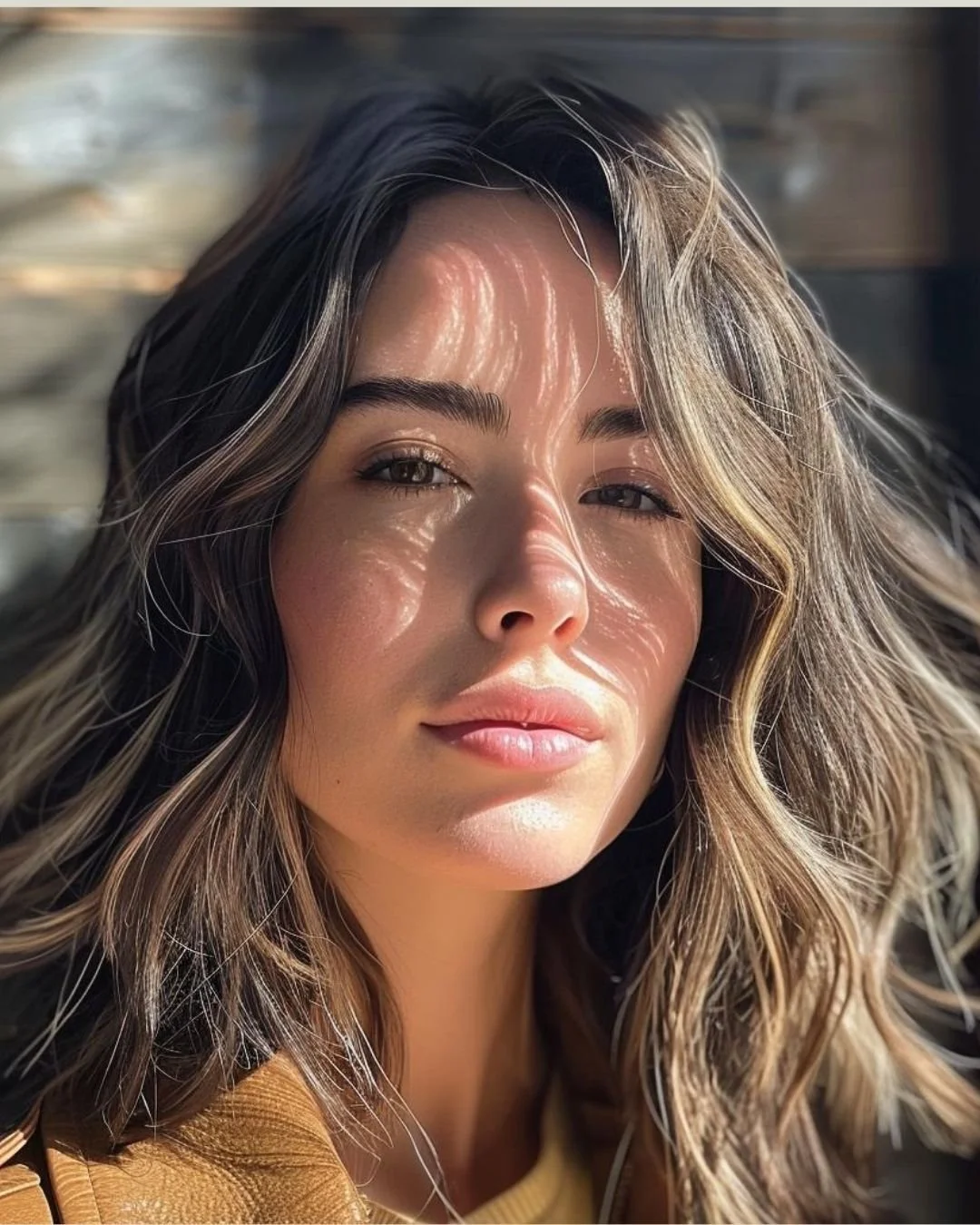 soft face framing highlights natural hair