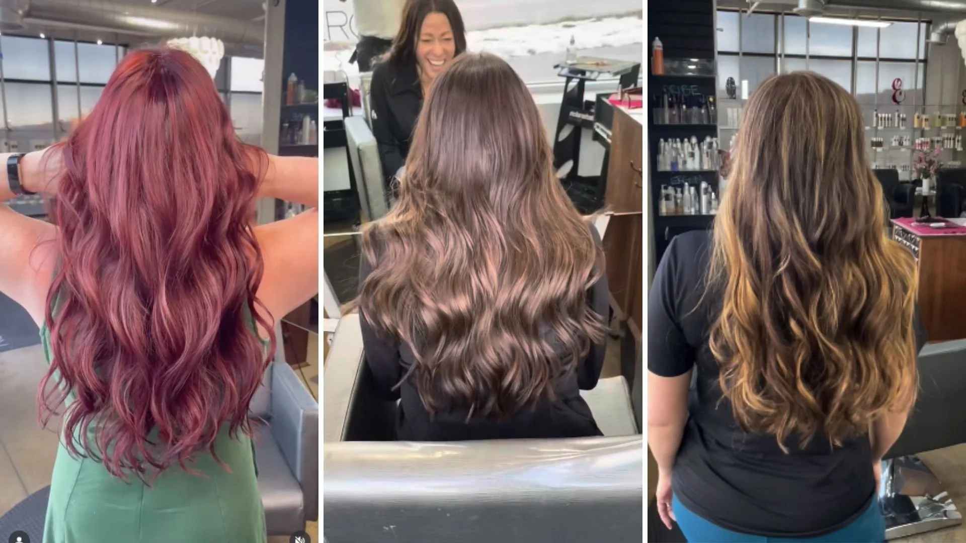 Seamless tape-in hair extensions on a client with fine hair in Denver