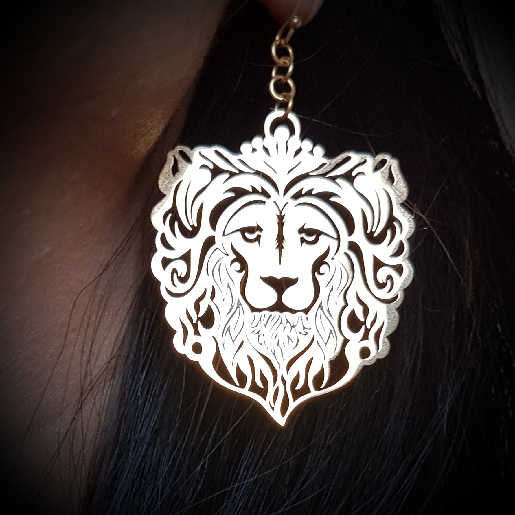 Lion of Judah Earrings Silver
