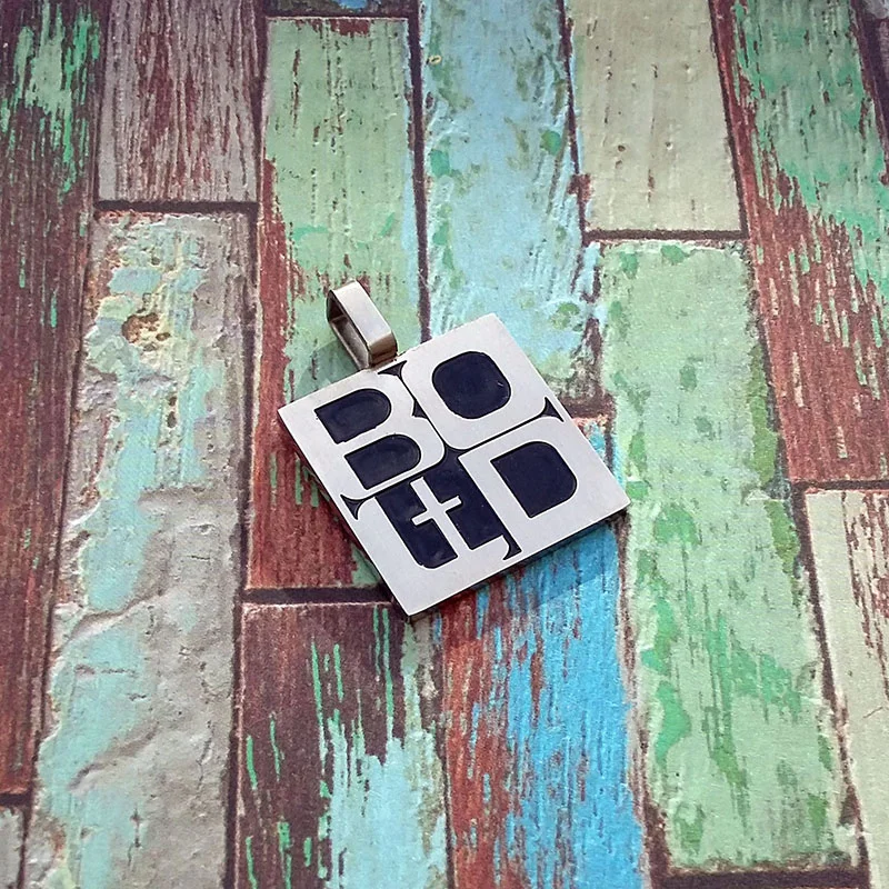 Bold Steel Bible Verse Steel Symbolic Scripture Pendant