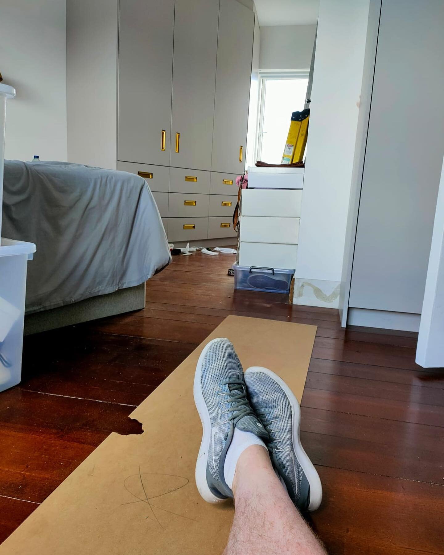When you ask for photo updates for insta and he&rsquo;s got his feet up @robbie_bourke 🤣 #smallbusiness #socialmedia #homerenovation #bespokejoinery #smallbusinesssocialmedia #tksdesigns
