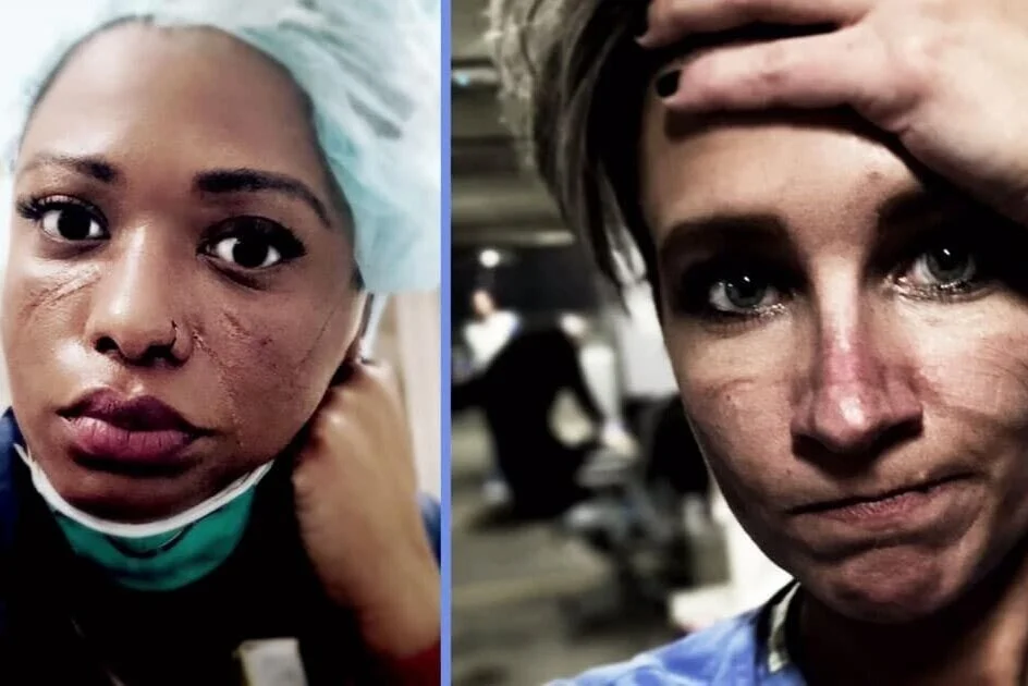 Dove launches 'Courage Is Beautiful' campaign in US showing faces of healthcare workers marked by protective gear