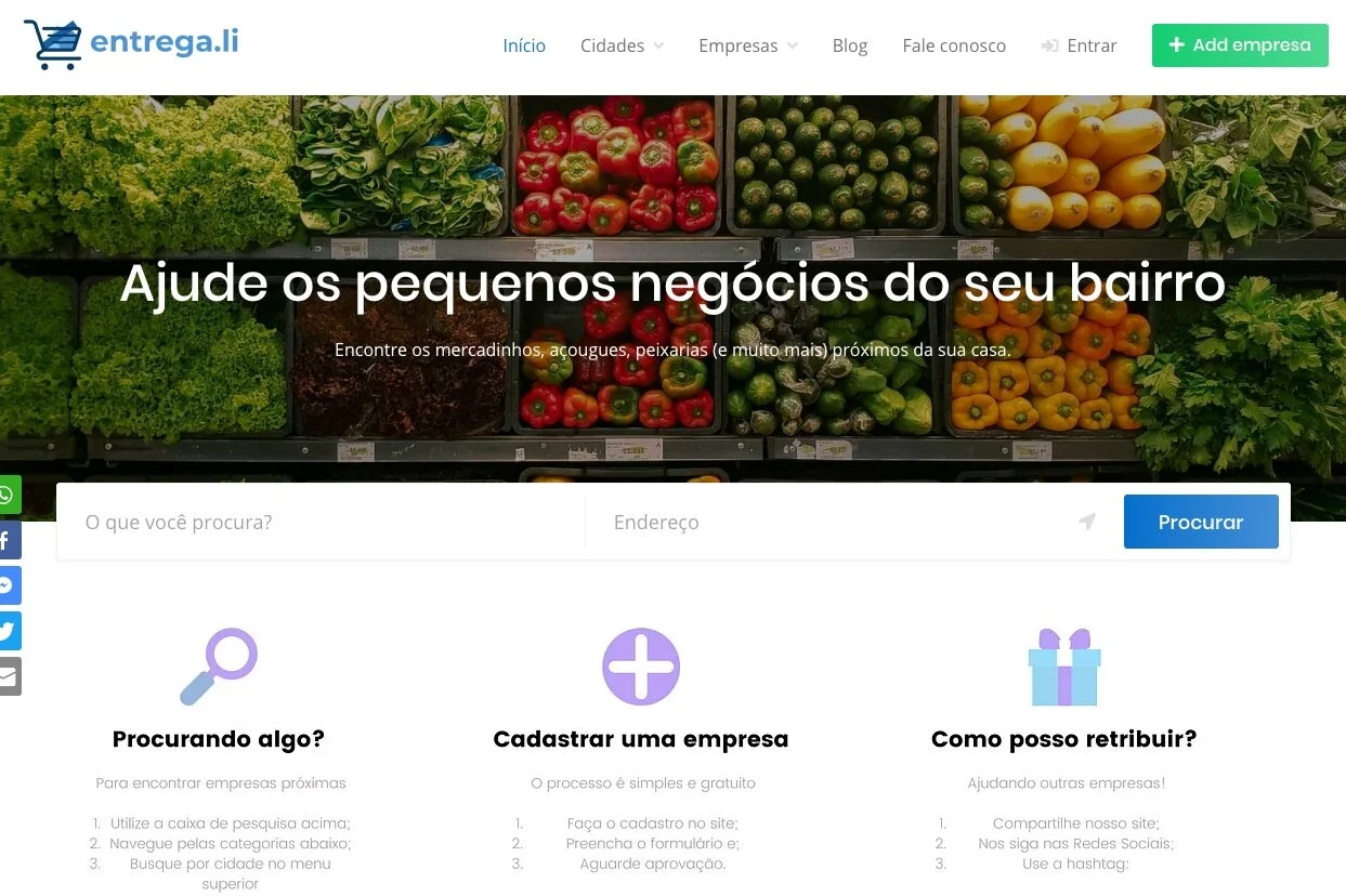 Brasilian website Entrega.li enables people to support local businesses during lockdown