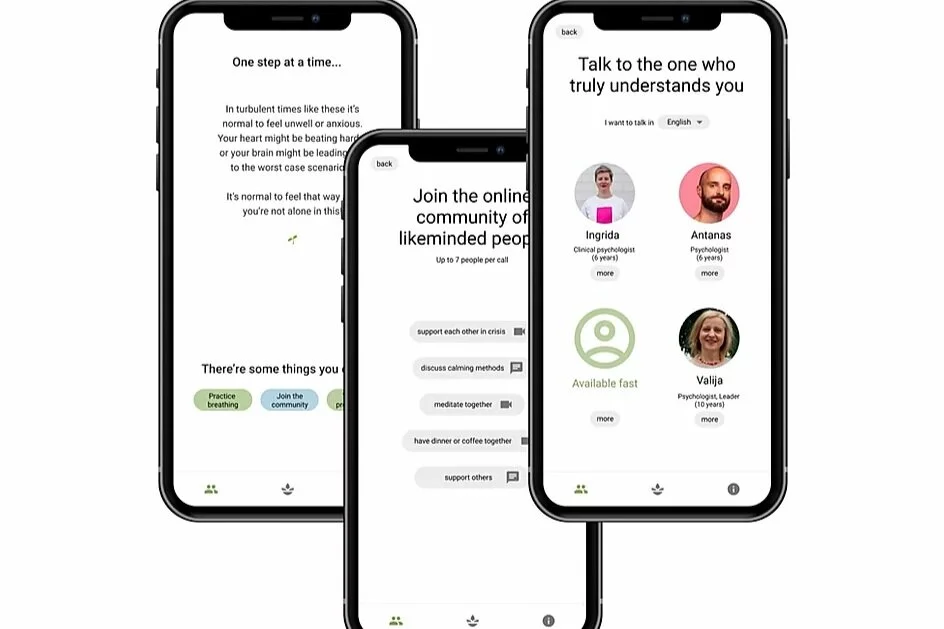 Lithuanian mental health app Act On Crisis enables you to connect with a community in times of crisis