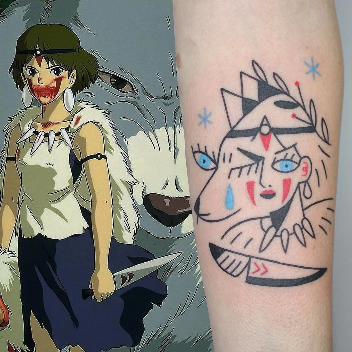 Done by @les_niaiseries 
In order of appearance :
Princesse Mononoke (1997)
Bojack Horseman (2014)
Ulysses 31 (1981)
The Powerpuff Girls (1998) / Kim Possible (2002)
Porco Rosso (1992)
Alice in Wonderland (1951)
Toy Story (1995)
Jem and The Holograms