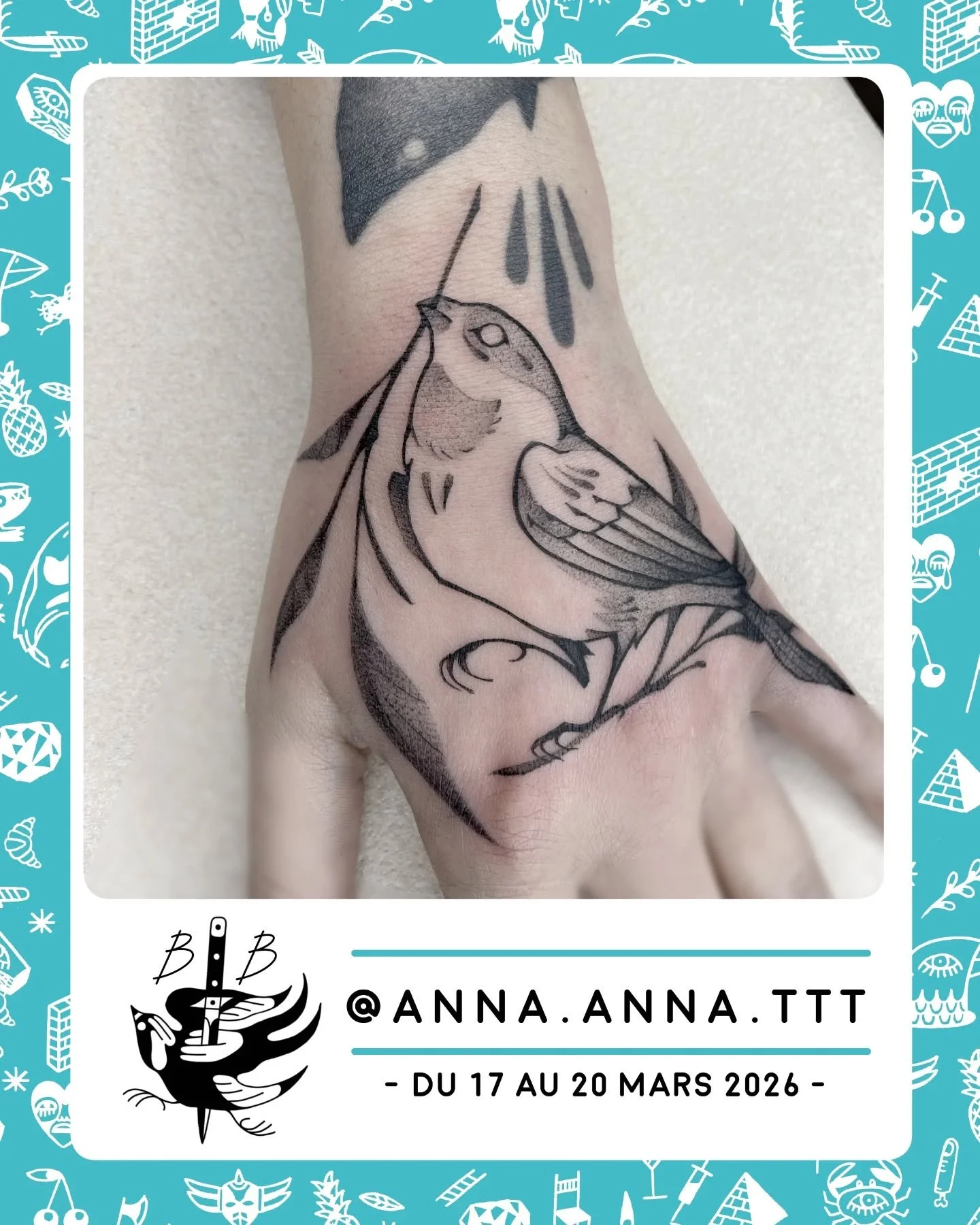 GUEST ALERT !
Nous avons le plaisir d'accueillir parmi nous @anna.anna.ttt pour vous tatouer du 17 au 20 mars !
Contactez directement l'artiste pour plus d'information &amp; r&eacute;server un rdv !
.
GUEST ALERT !
We have the pleasure to welcome @an