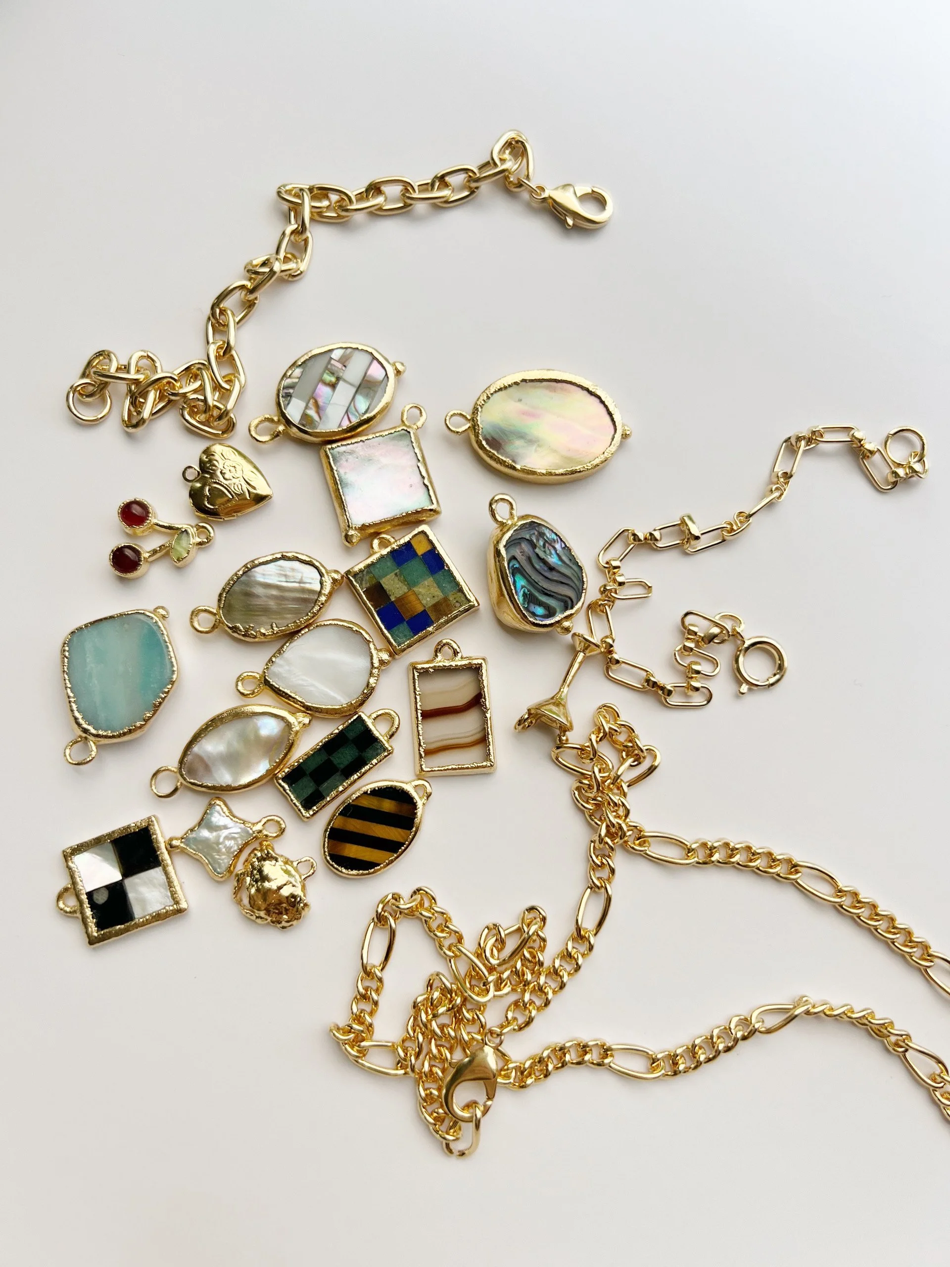 Figaro Chain, Cable, Connector Link Bracelet.JPEG