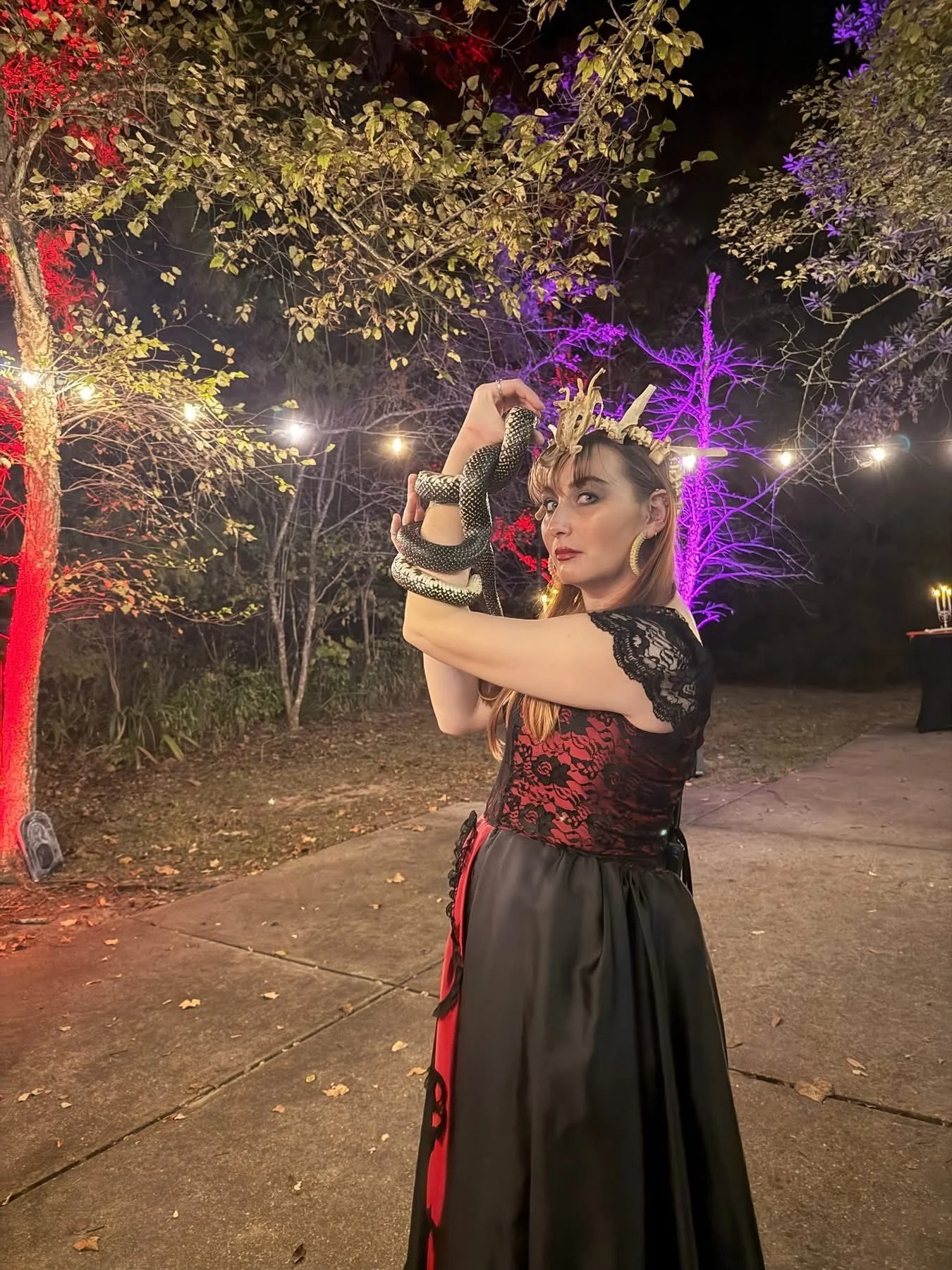 Gabi at park after dark