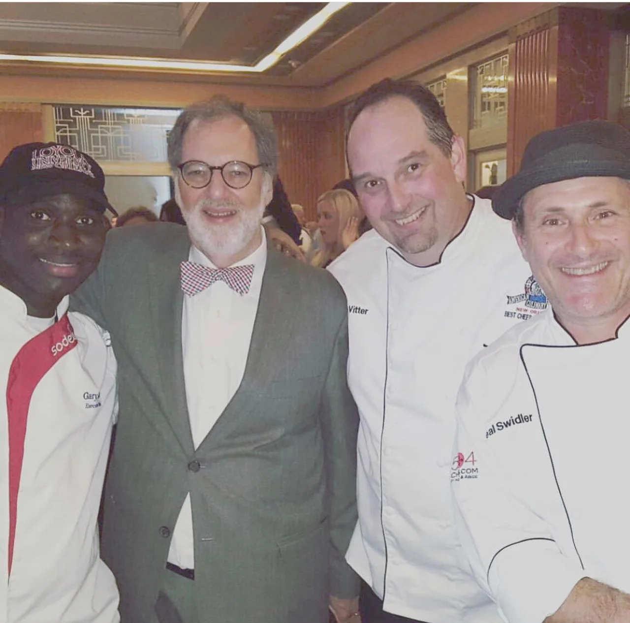 Tom Fitzmorris, Chef Drue Vitter, and Chef Neil Swidler