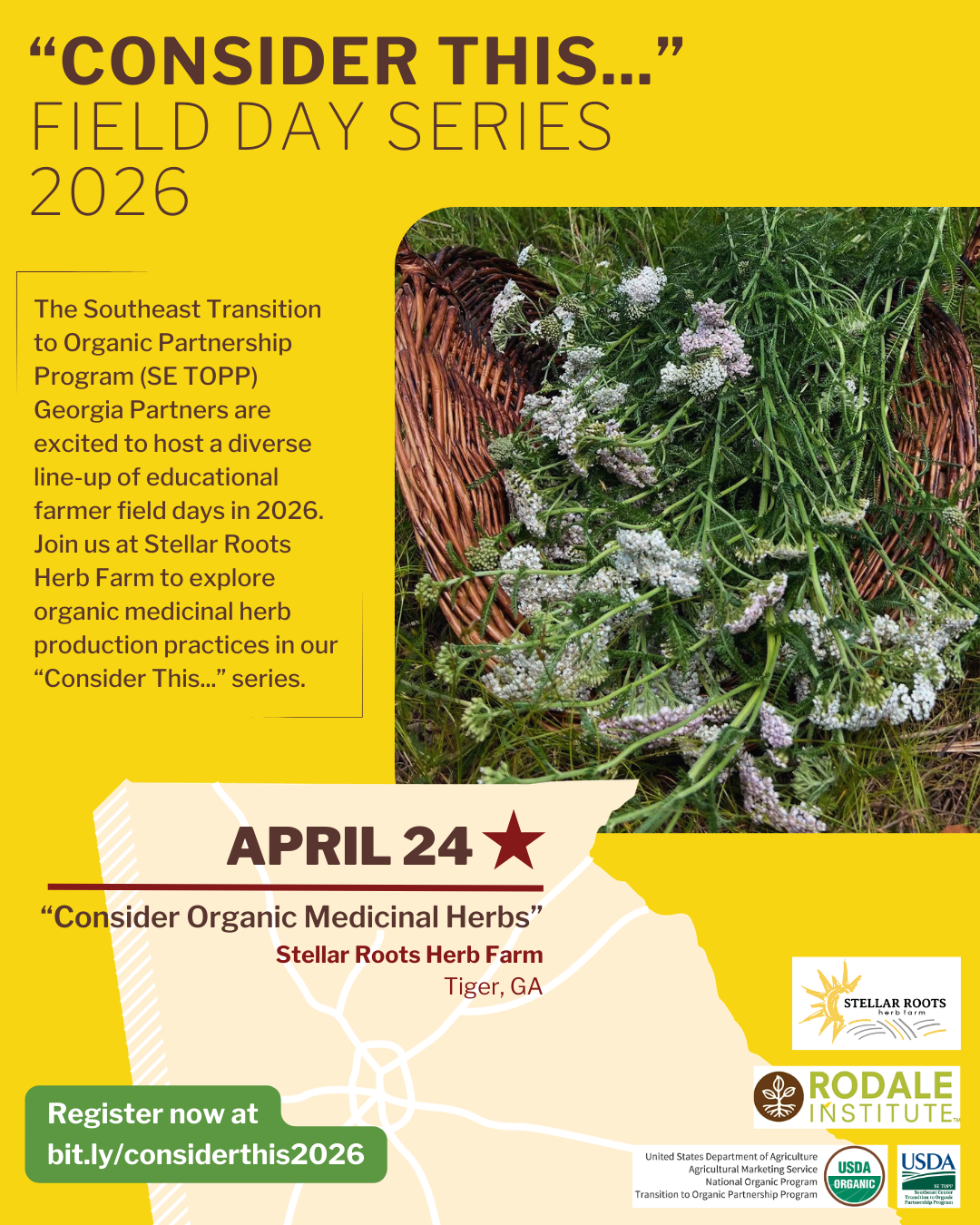 “Consider Organic Medicinal Herbs” Farmer Field Day By