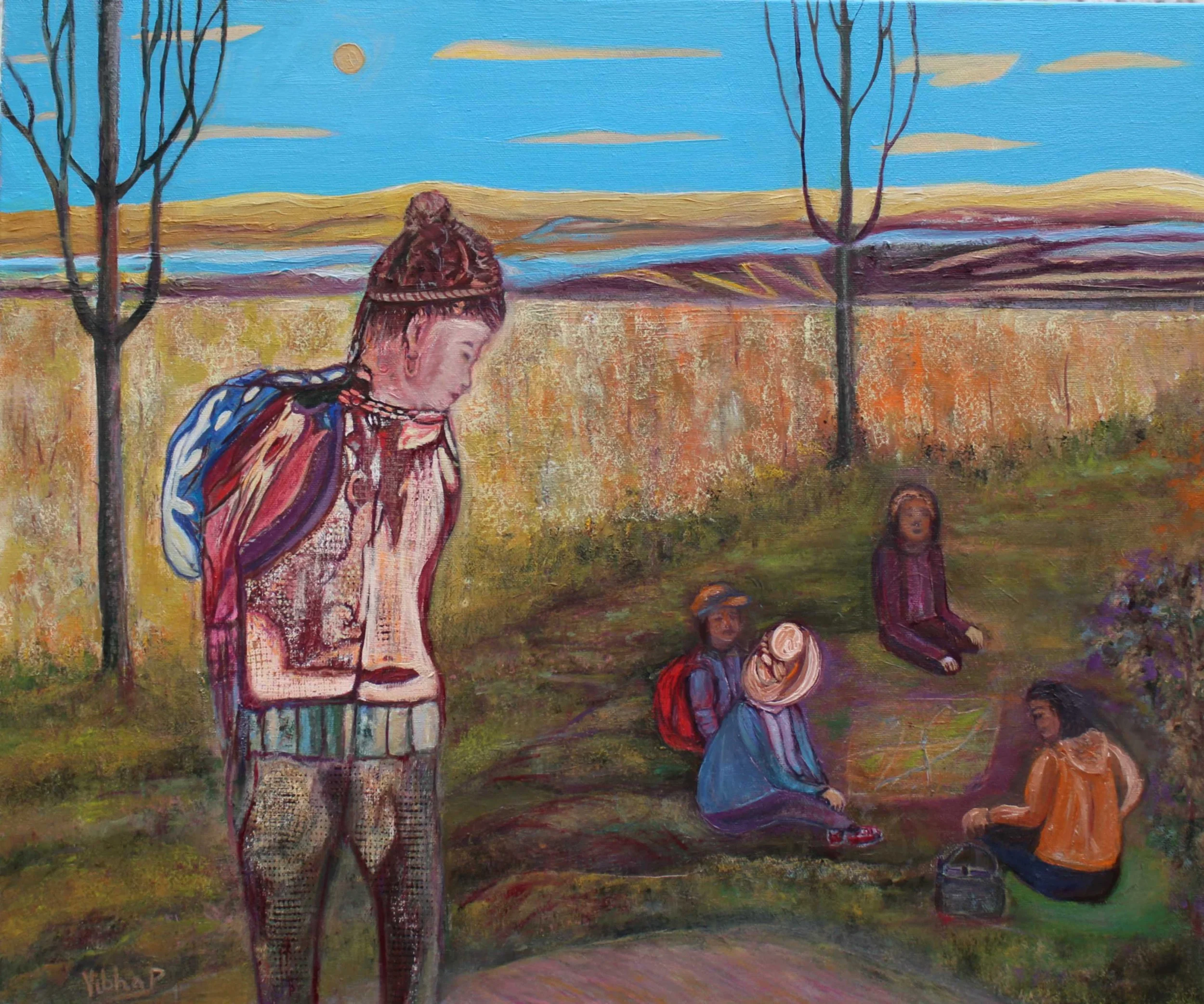 Hiking with friends (2025)
Oil on canvas 65 cm x 55 cm 