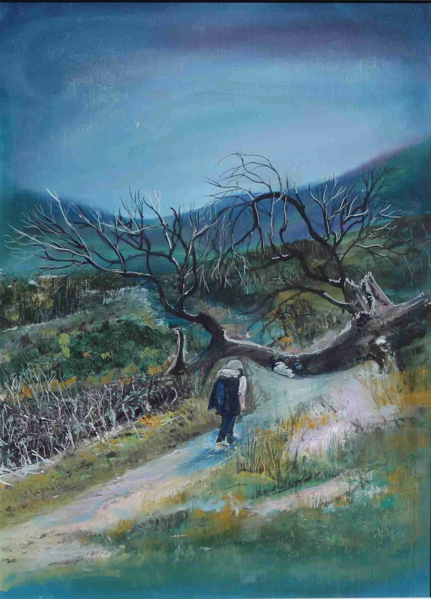 The rhymer’s  eildon tree (2020) Oil on canvas board 30×40 cm