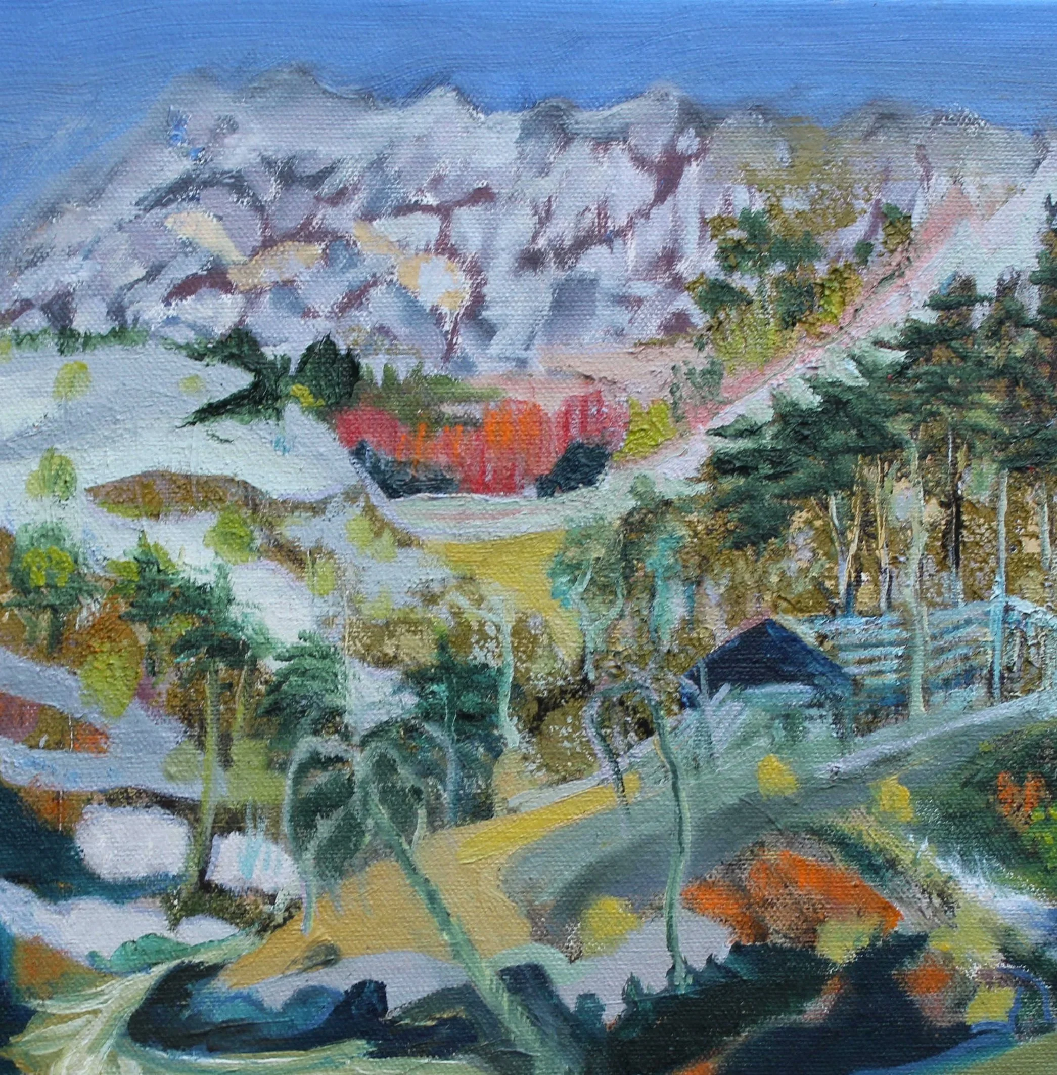 Echoes of the Himalayas (2026)
Oil on canvas board 30 x 30 cm 

