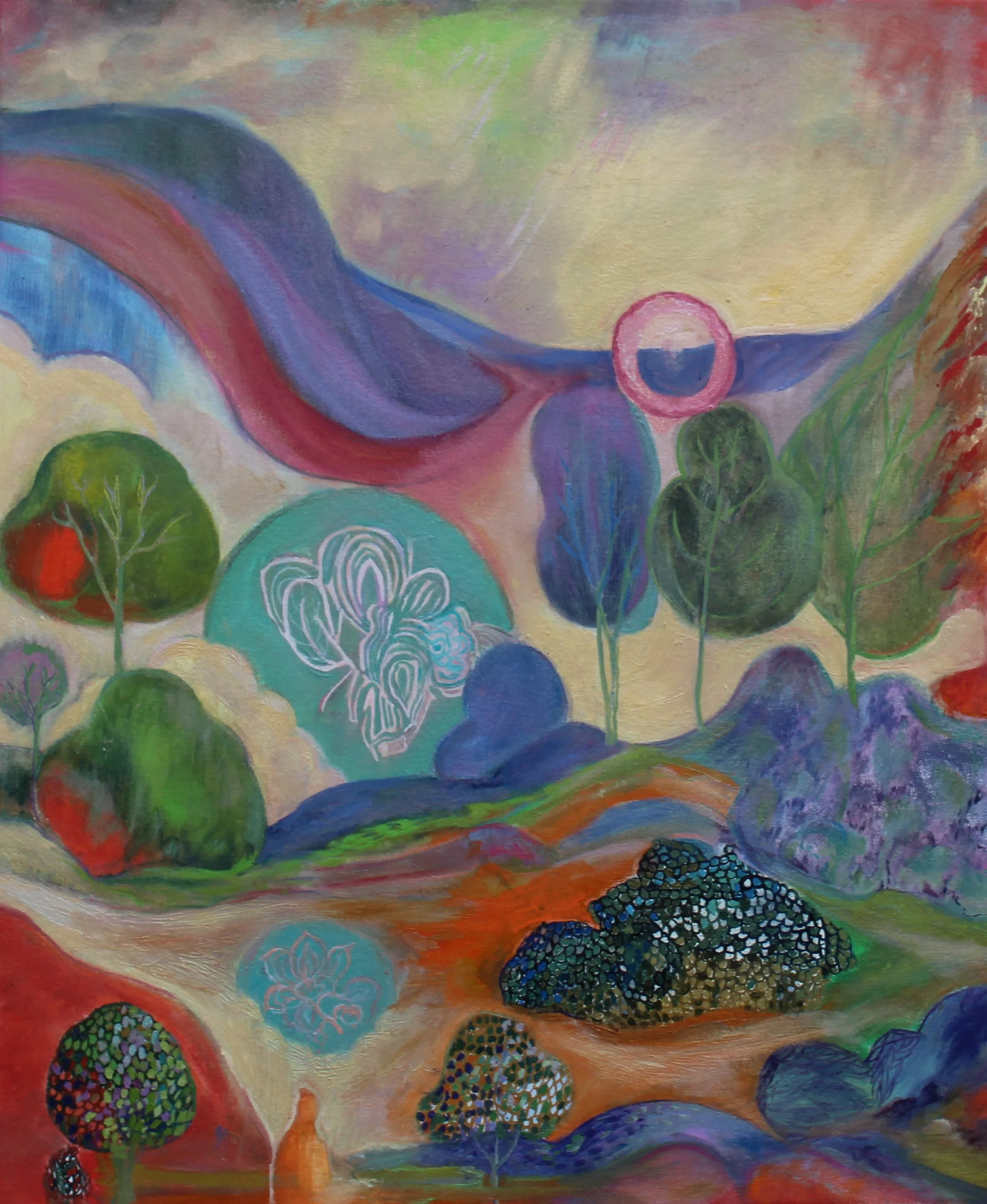 Pilgim landscape. Oil on canvas panel (50 x 60 cm) 