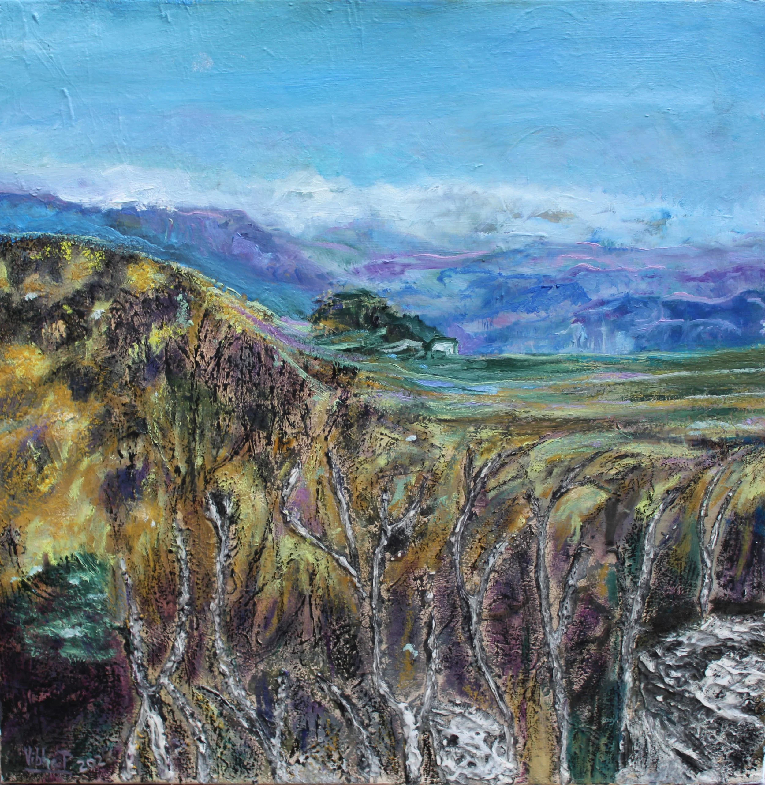 Cartography of roots (2026)
Oil, plaster of Paris with dry pigment on canvas
40 x 40 cm 
