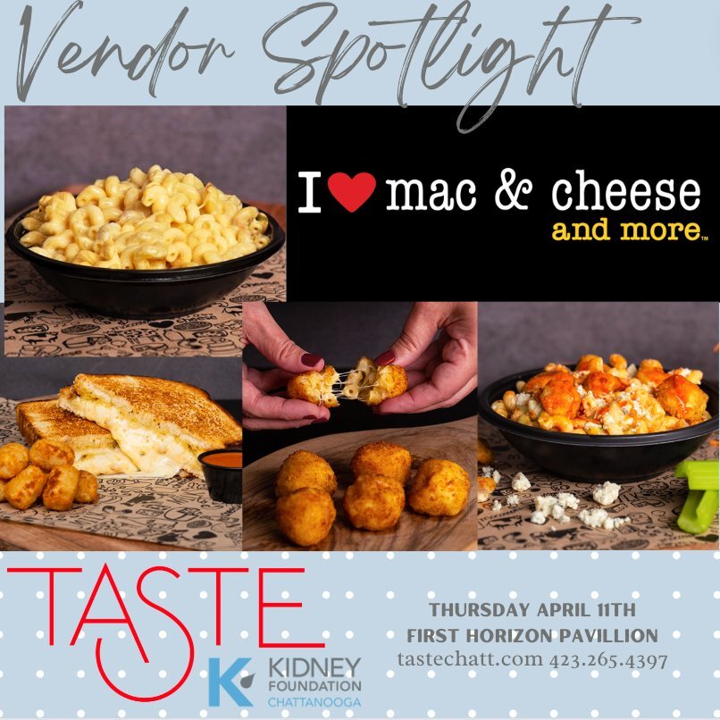 Mac and Cheese has never tasted so good!! We are so excited to have @iheartmacandcheesechatt at TASTE!! Stop by and try Chattanooga's new and improved Mac and Cheese, you will not regret it and neither will your tastebuds!! Tickets to Taste: https://