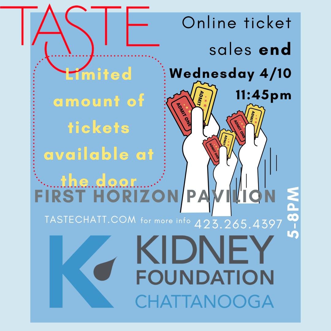 Online ticket sales end TONIGHT!
-We will only will have a limited amount of walk-up tickets, available, plus they will have a price increase, SO- may want to go ahead and grab your tickets to TASTE and save! 🎉🎟🤍🩵
https://www.tickettailor.com/eve