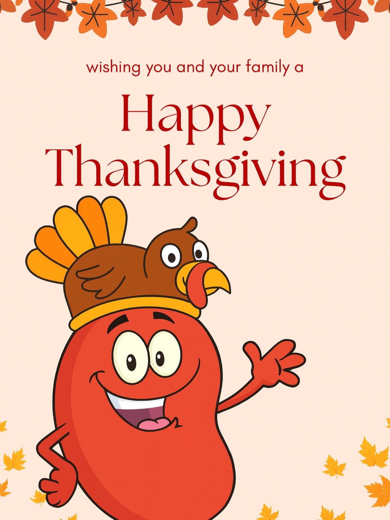 We wish you and yours a Happy Thanksgiving from your local Kidney Foundation ❤️🦃