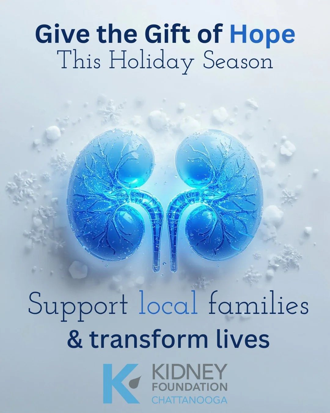 While we're celebrating the Holidays... 
Kidney patients across Chattanooga are still:

Getting to dialysis 3x per week
Choosing between heat and medicine
Worrying about January's bills

The holidays don't pause their struggles. But our community can