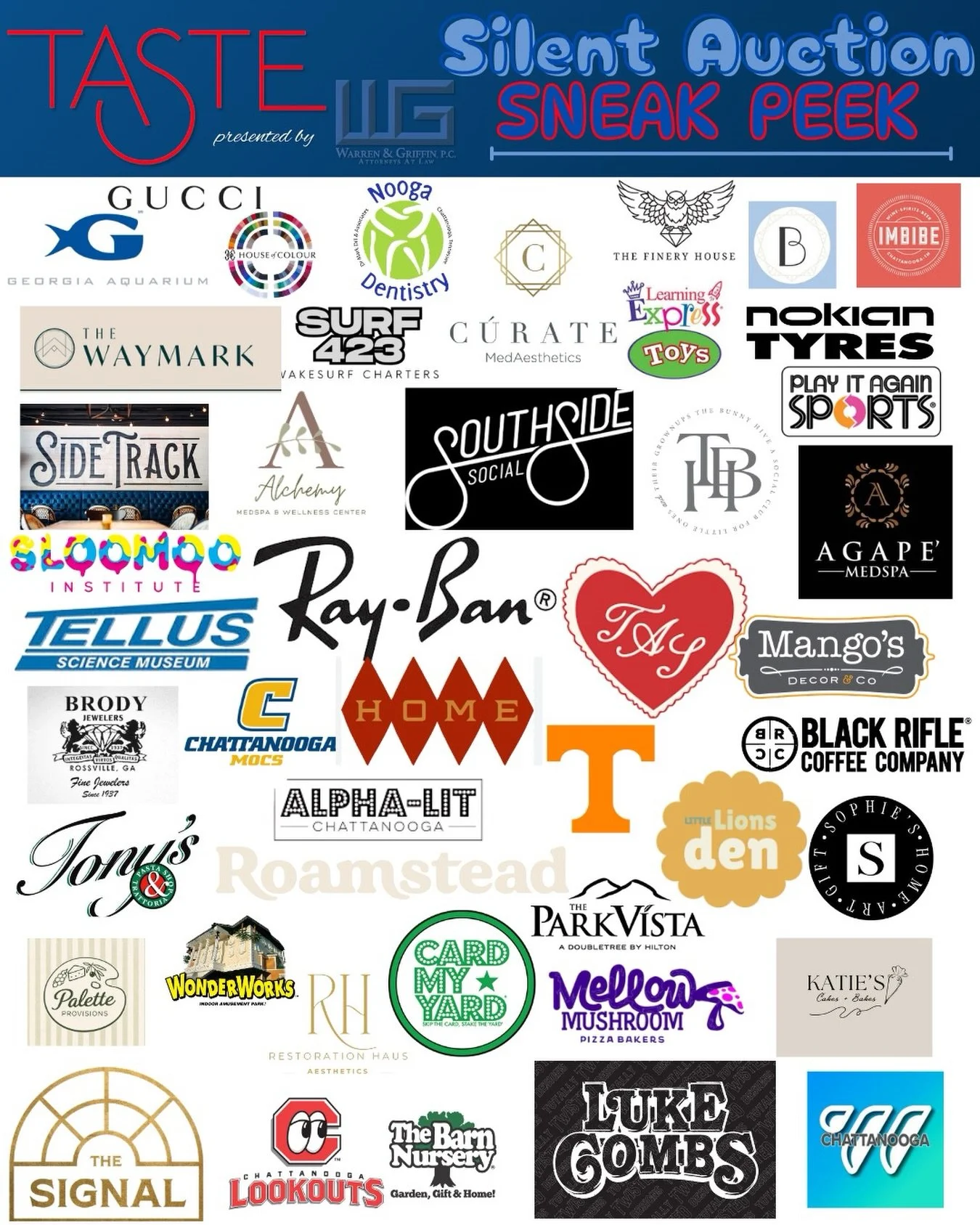 Just take a glance and some of the amazing businesses involved in our #SilentAuction 😍😍😍 

We cannot wait for you all to see these goodies! It may be one of our most favorite auctions yet. 

WHEN? APRIL 9TH
WHERE? THE SIGNAL
TIME? 5PM-8PM
TICKETS?
