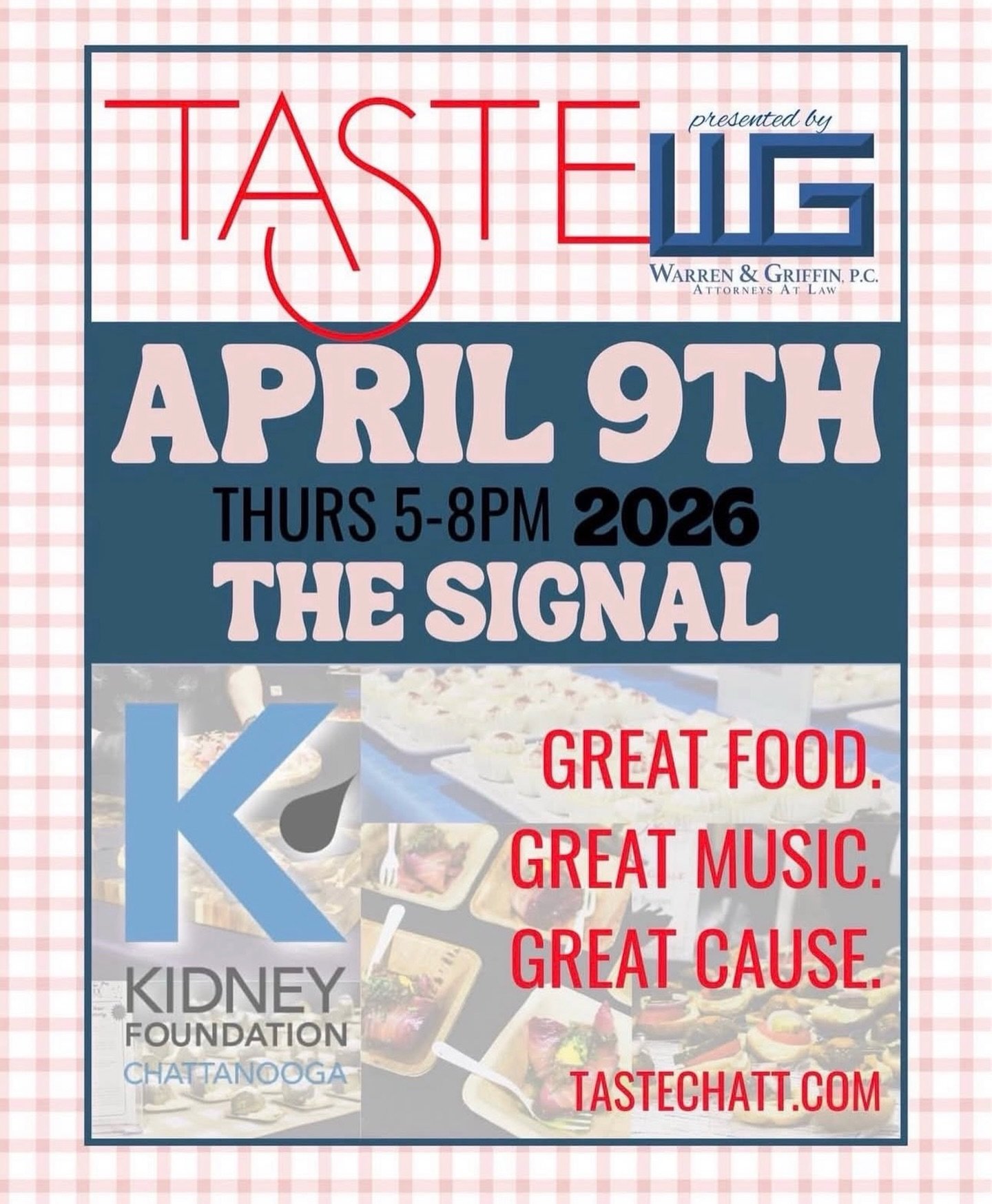 Chattanooga&rsquo;s premier food event, TASTE, benefiting The Kidney Foundation of the Greater Chattanooga Area, returns for another tasty year. TASTE features some of the best local cuisine and music Chattanooga has to offer. This fun evening showca