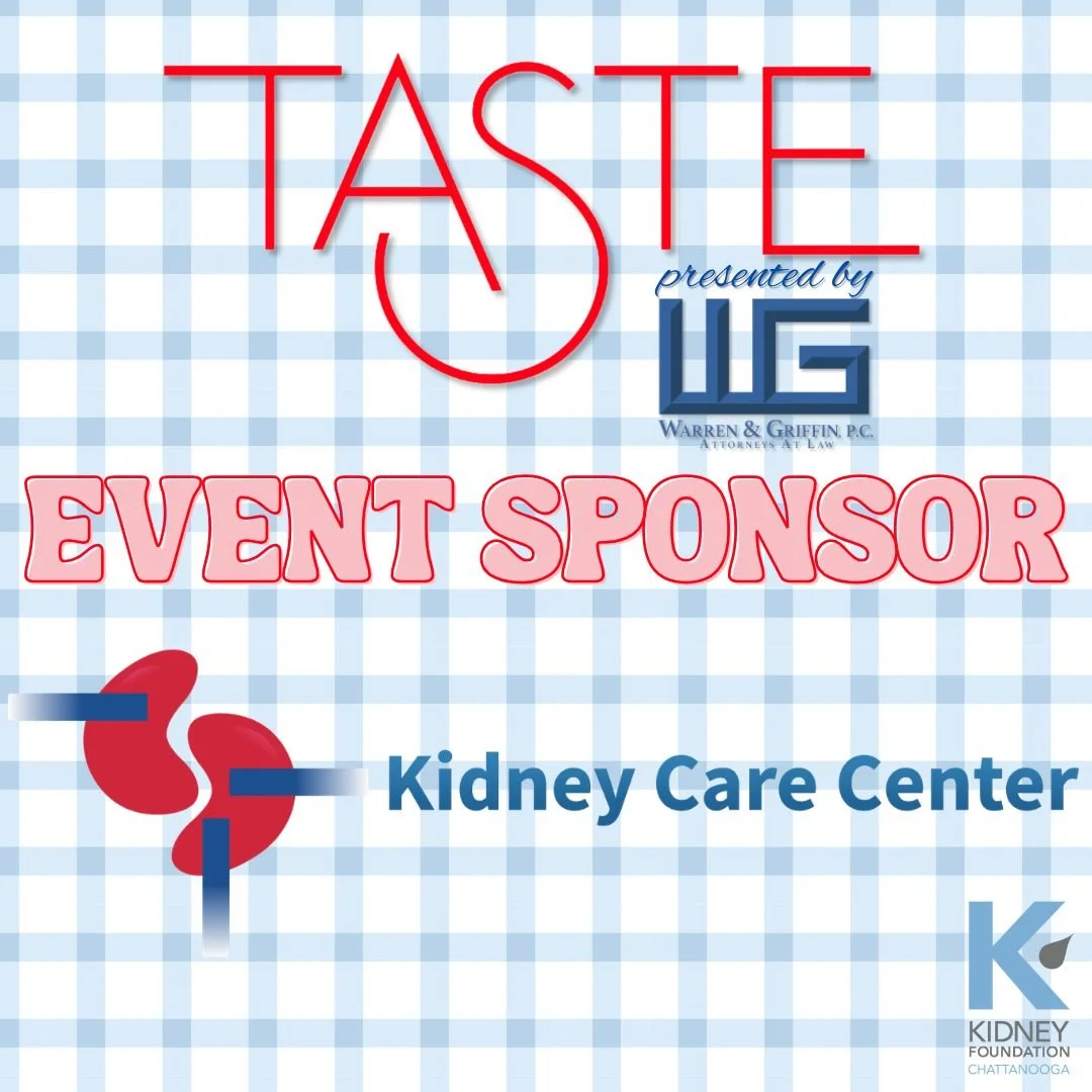 Thank you to our TASTE Event Sponsor, Kidney Care Center! ⭐️ We're so appreciative of your support that is directly helping kidney patients in our community.
It's TASTE week!!! Will we see you there? 😋