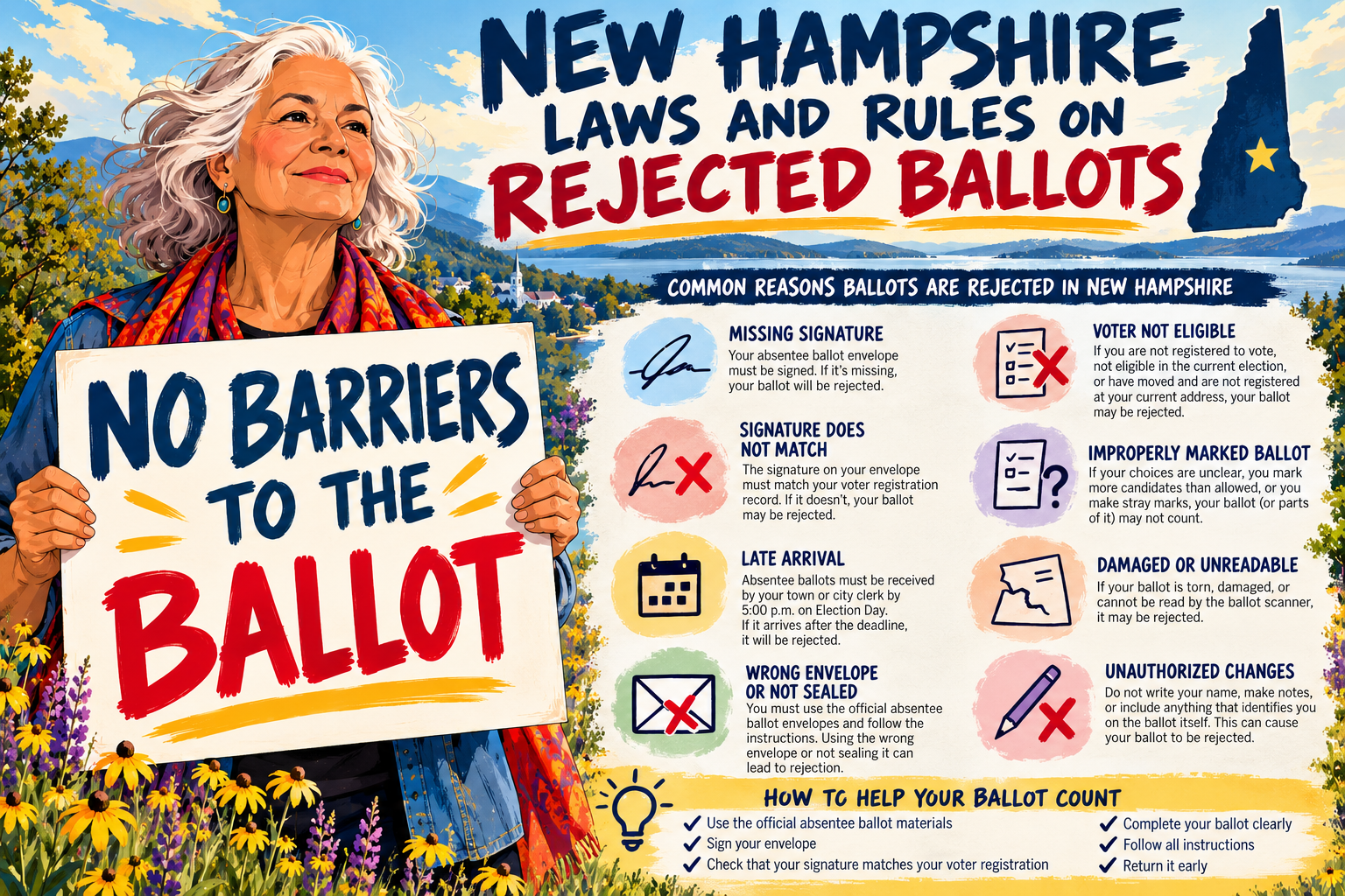 One person NH reasons for ballots not being accepted