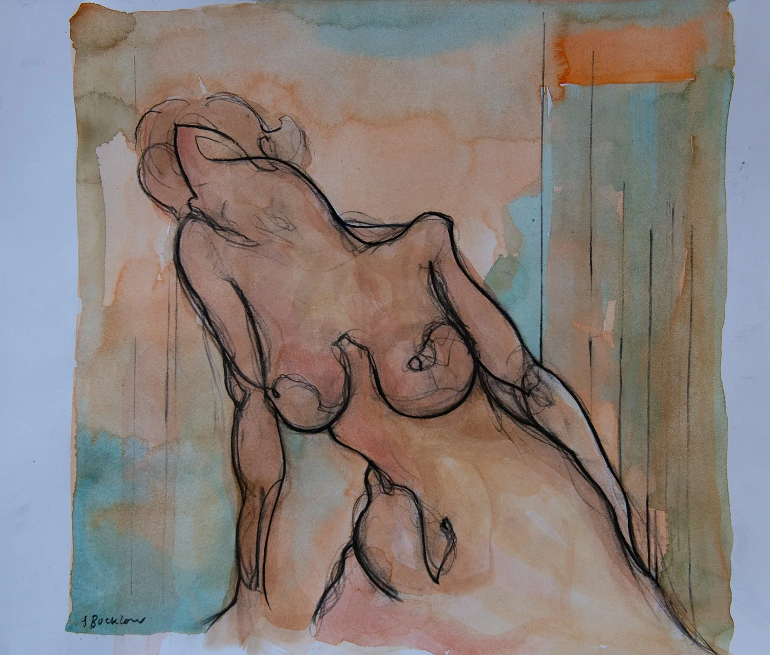 Untitled • Watercolour & Charcoal on Paper • 32 x 39 cm. 2025. 