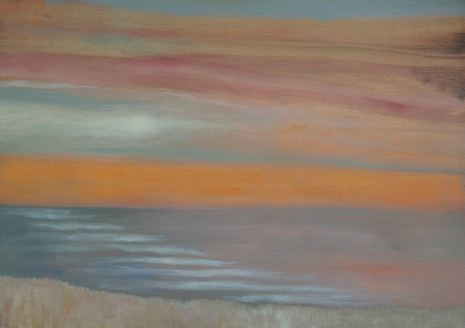 Sandy Seems the Golden Sky • Oil on Paper • 30 x 42 cm. 2026