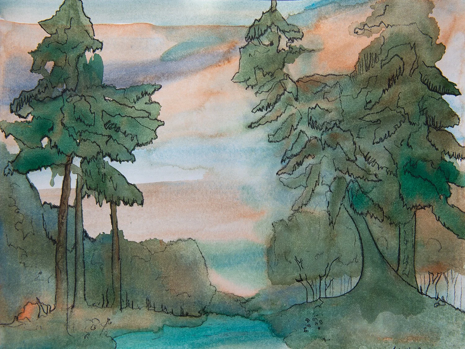 The Quiet, Inevitable Way • Watercolour & Charcoal on Paper • 35 x 27 cm. 2026