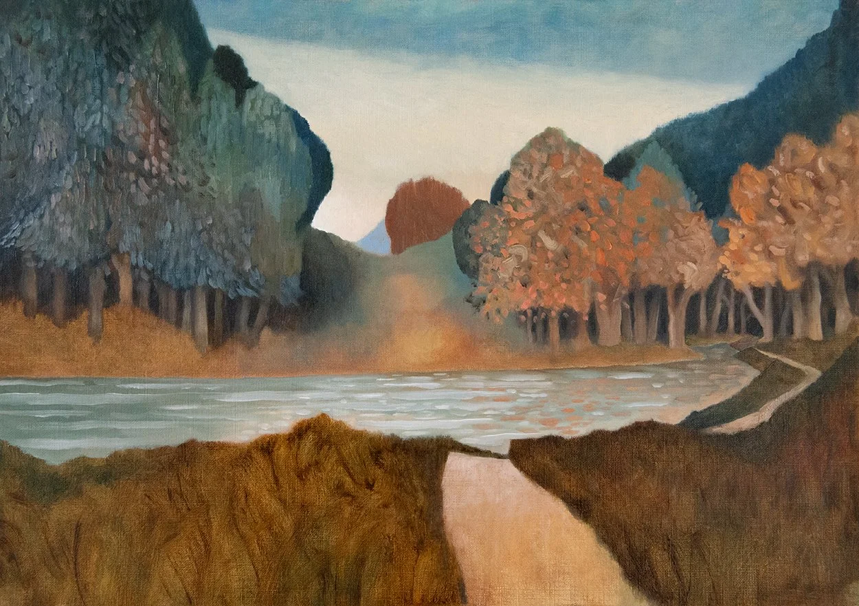 Gently Against the Current • Oil on Paper • 30 x 42 cm. 2026