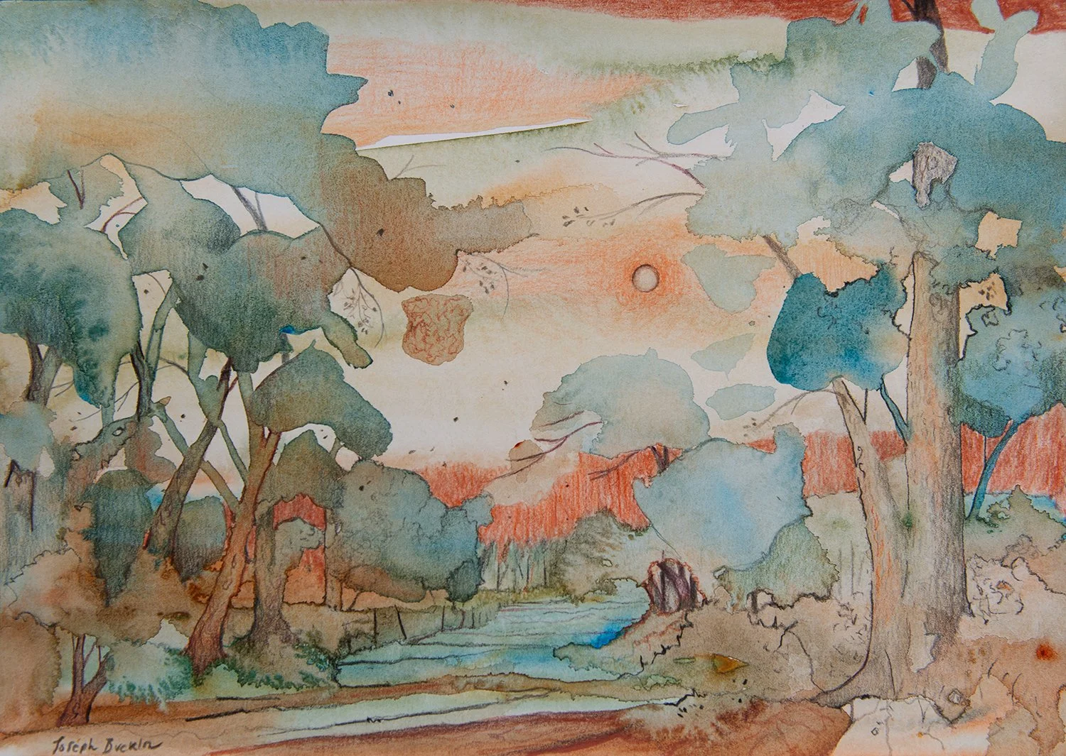 The Quiet-Coloured End of Evening • Mixed Media on Paper • 30 x 42 cm. 18th June, 2026.