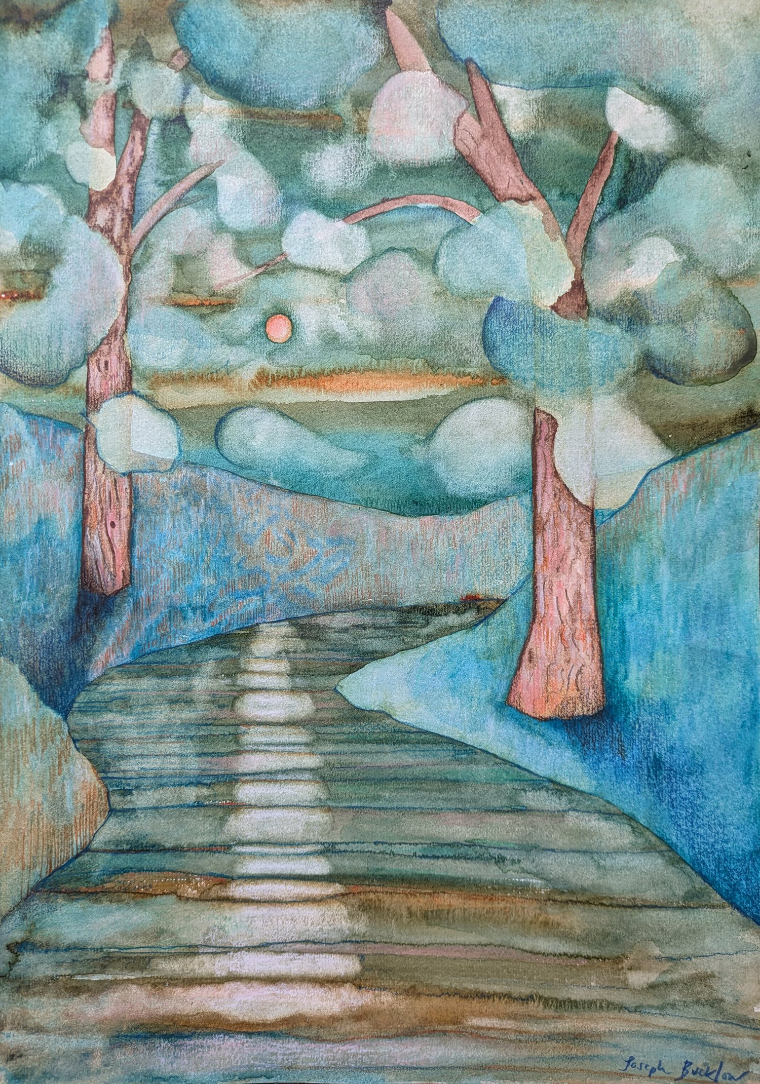 Nocturne • Watercolour & Coloured pencil on Paper • 42 x 30 cm. 2026