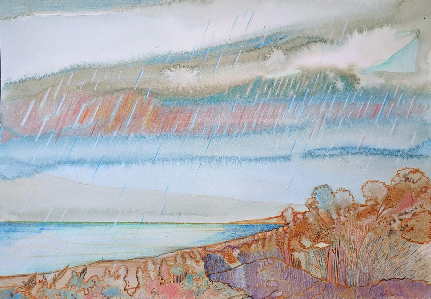 Dunstanburgh • Watercolour & Pencil on Paper • 30 x 42 cm.