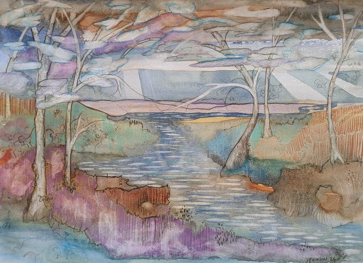 Under those Same Trees  • Mixed media on Paper • 30 x 42 cm. August 2026. 