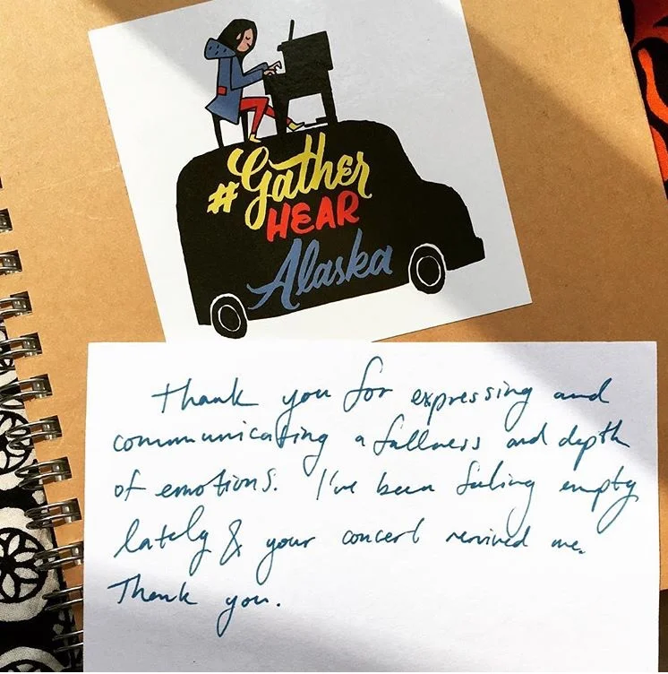 “Thank you for expressing and communicating a fullness and depth of emotions. I’ve been feeling empty lately & your concert revived me. Thank you.”