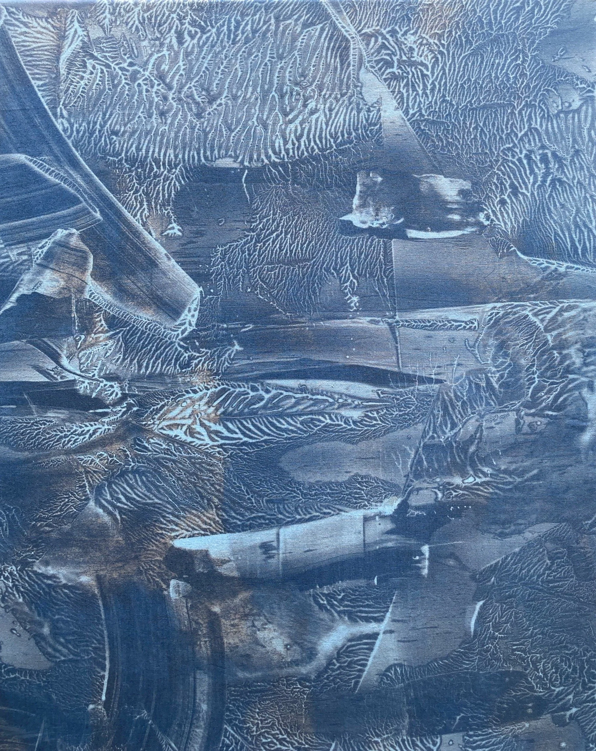  Burned Night  UV dye on cotton 