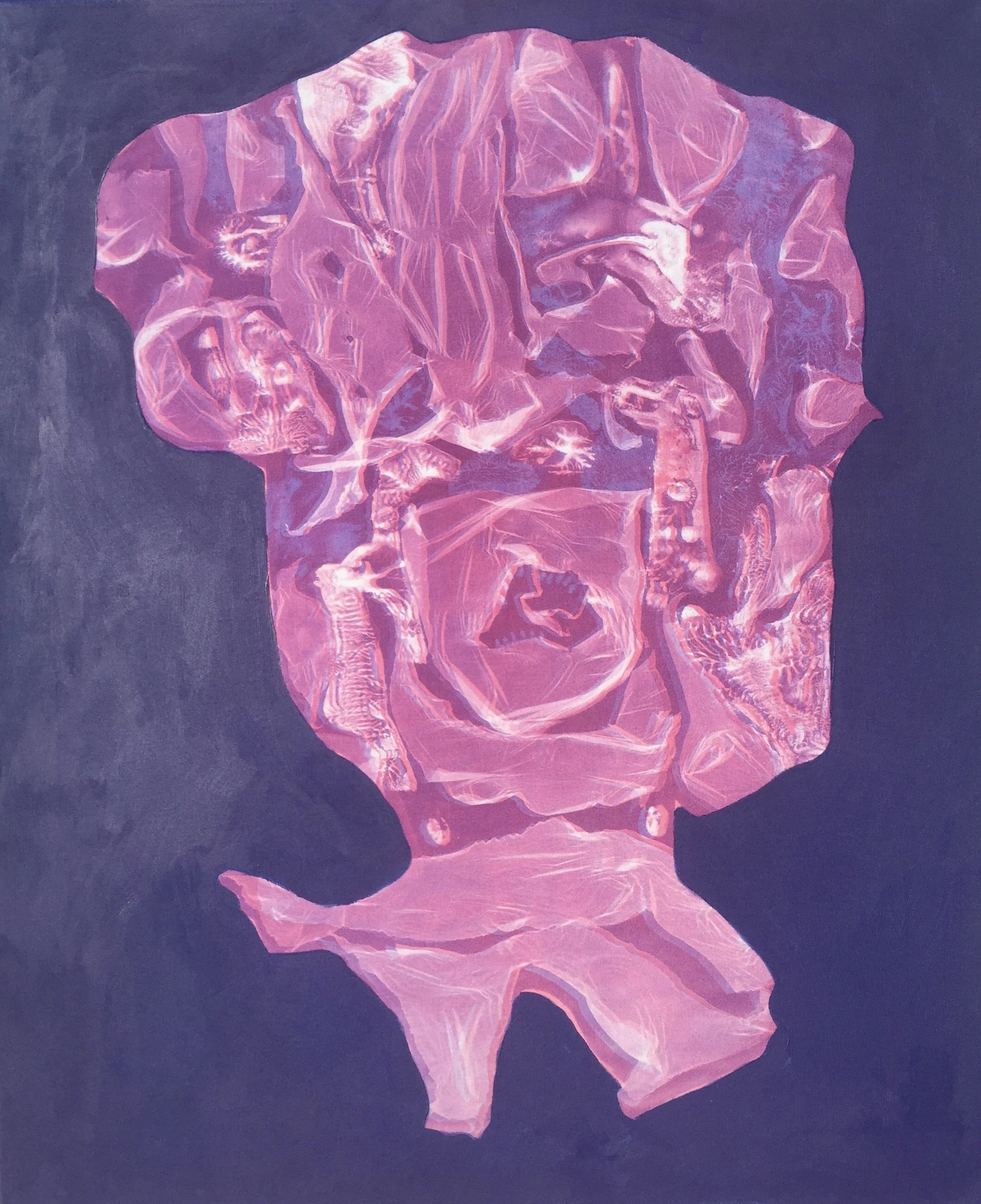  Emotional Glitch  UV dye and acrylic on cotton 