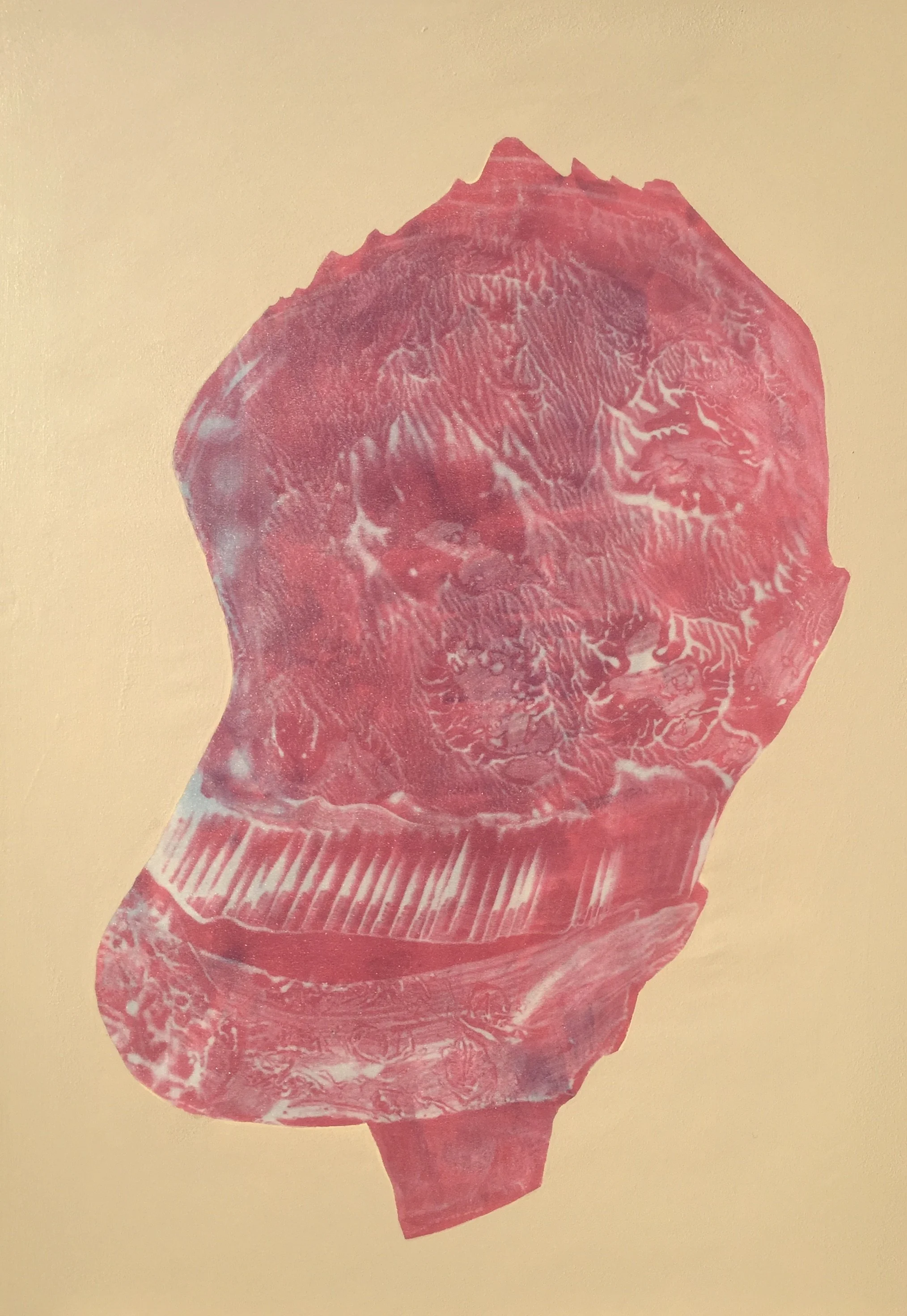  Burned  UV dye and acrylic on cotton 