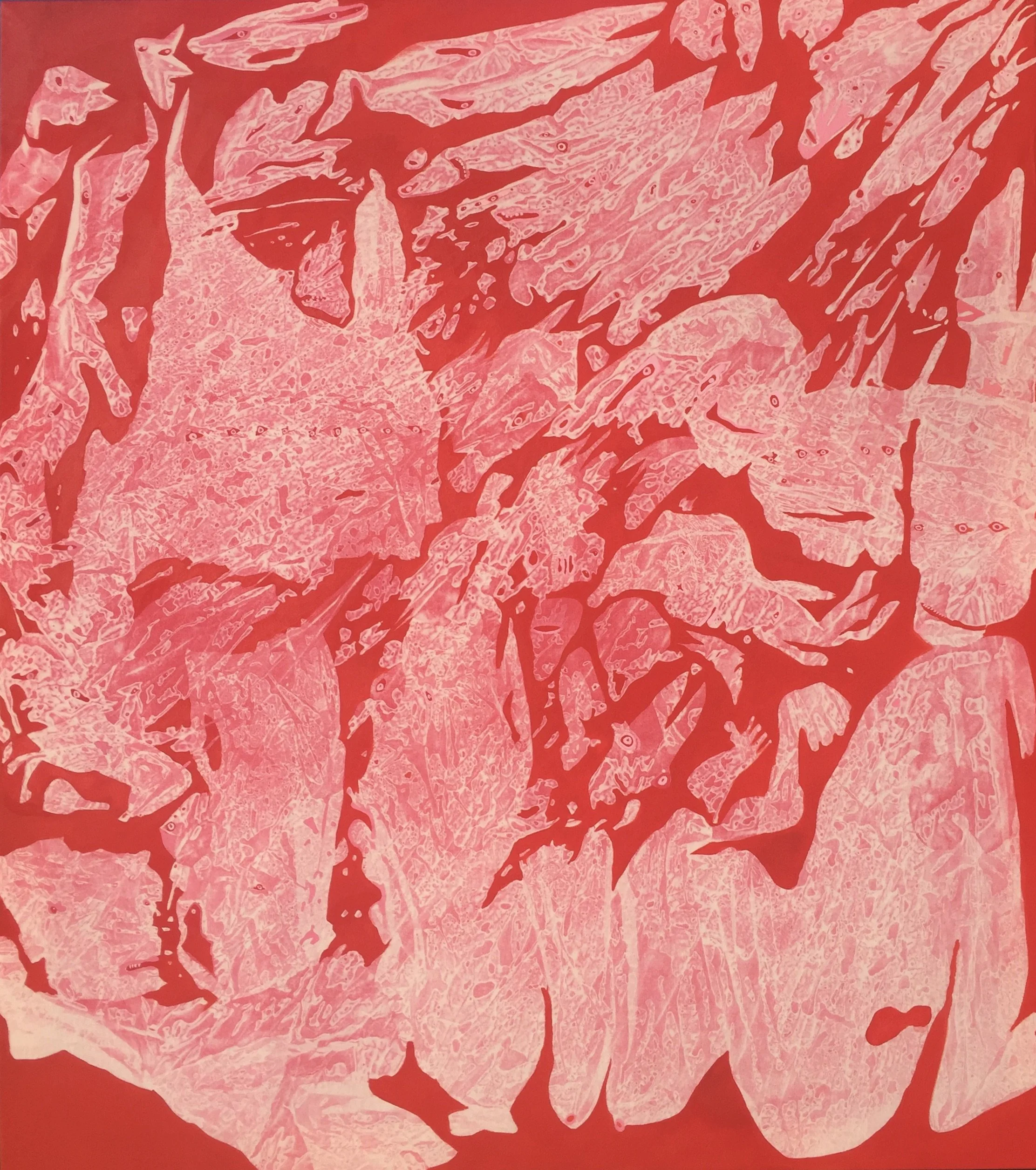  Sucked Into Hell  UV dye and acrylic on cotton 