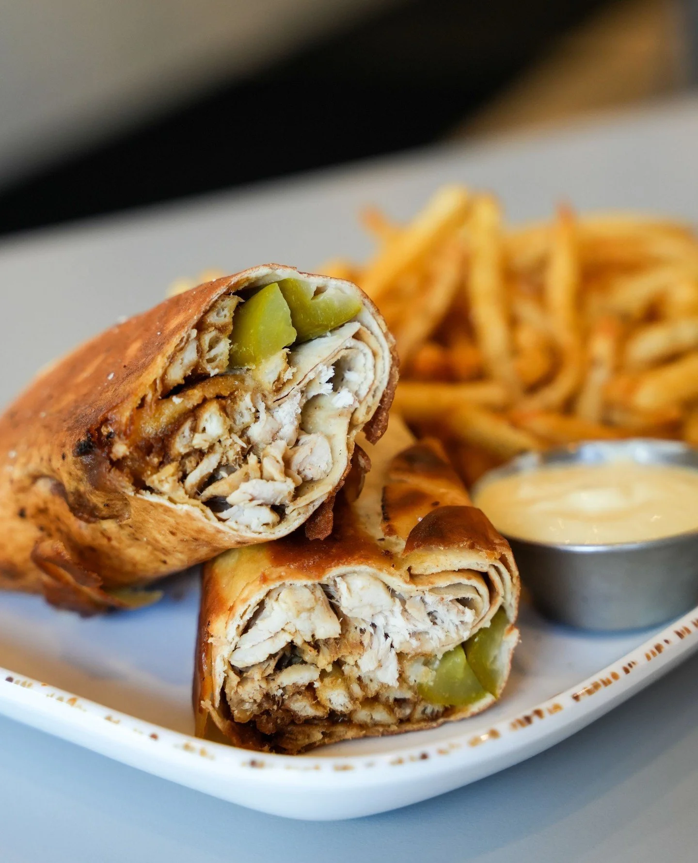 We made shawarma&hellip; crispy 😌⁠
⁠
Golden on the outside, stacked with rotisserie chicken, crispy skin, toum, pickles, fries inside, and pomegranate molasses.⁠
⁠
👇 Who are you sharing this with?