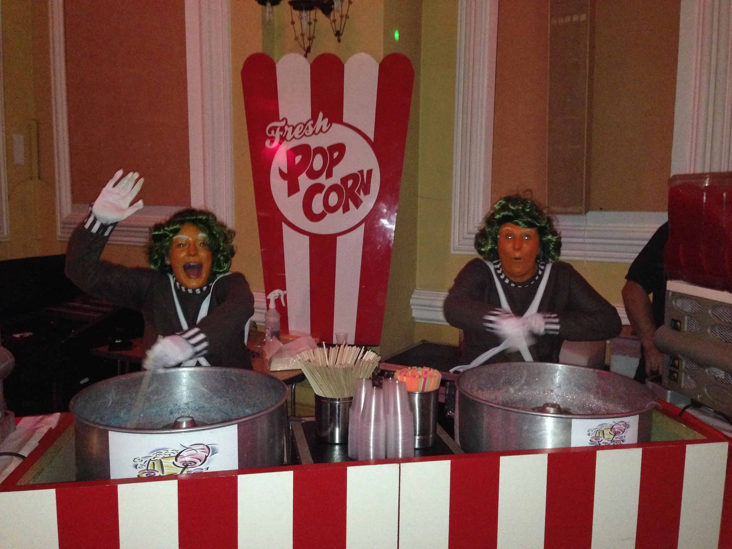 Double candy floss machines