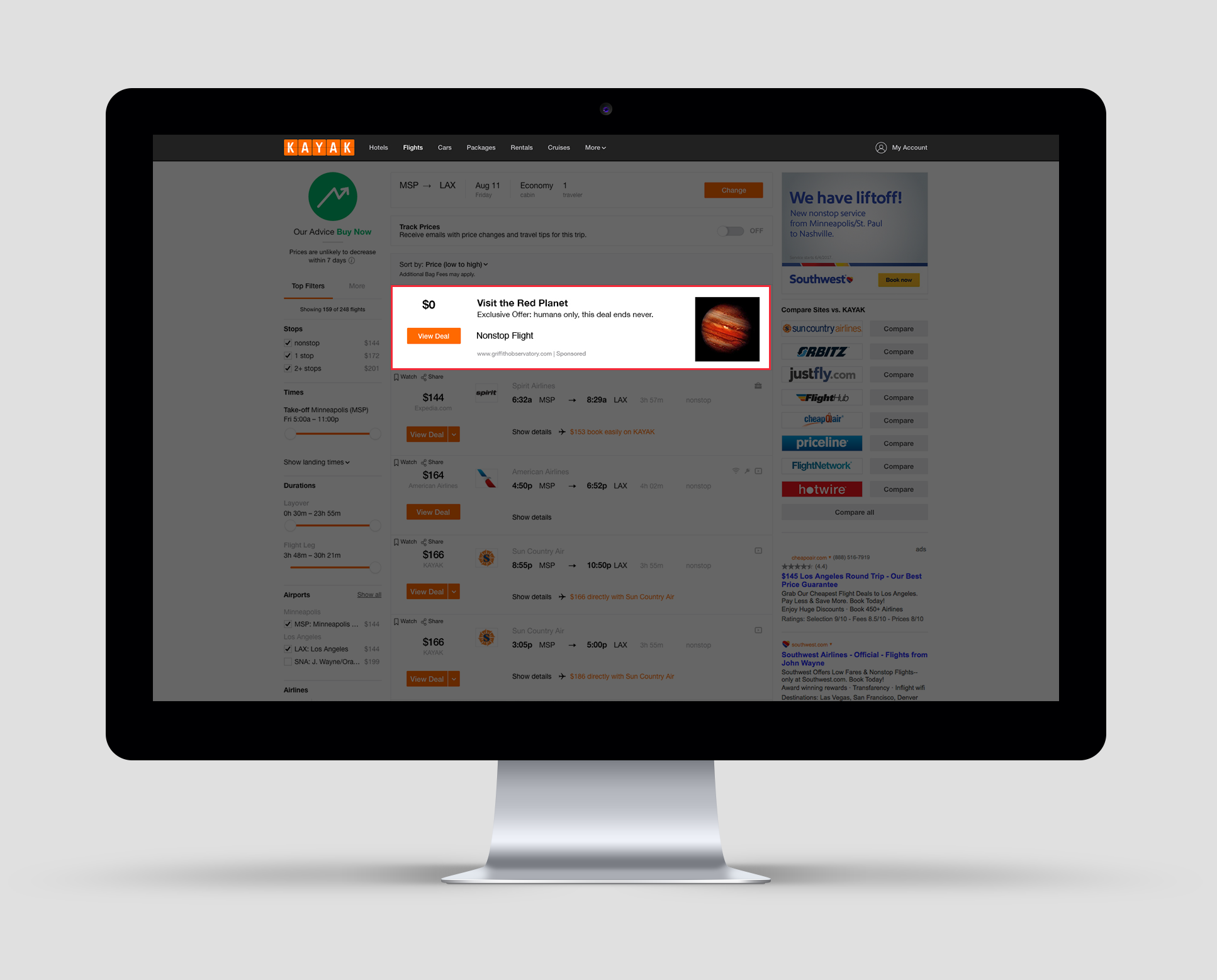 Kayak.com  Sponsored Ads