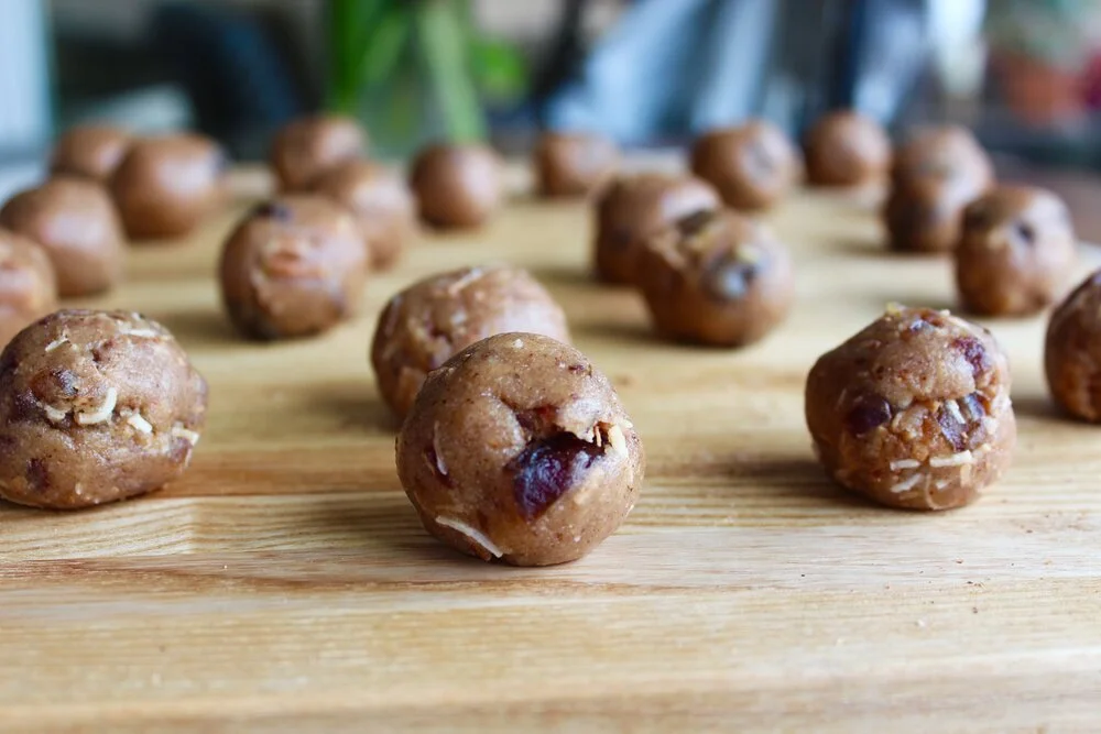 Healthy Cookie Dough Bites 3-Ways: Pecan &amp; Raisin, Toasted Coconut &amp; Date, Chocolate Chip