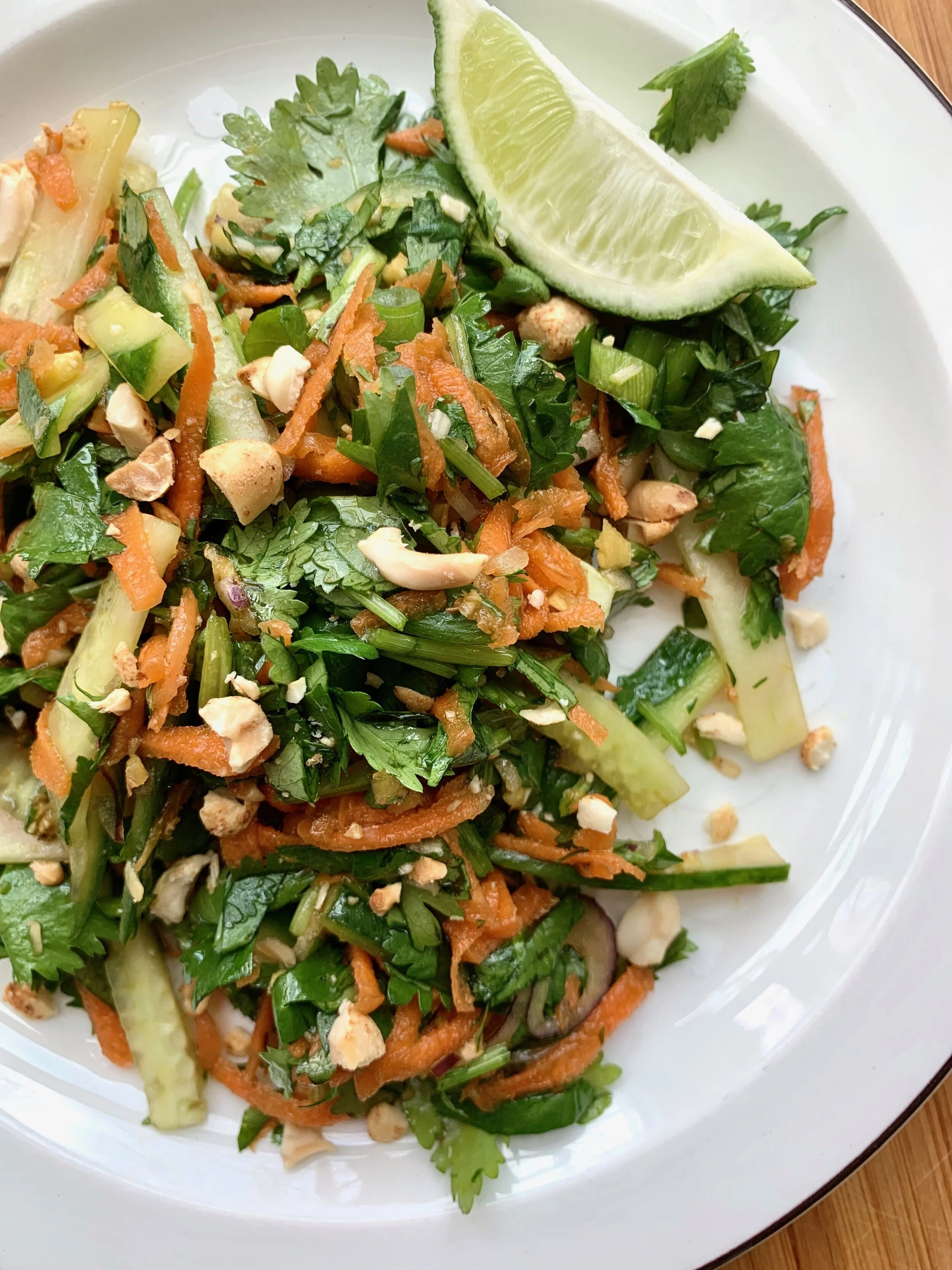 Ginger Sesame Herby Cilantro Salad