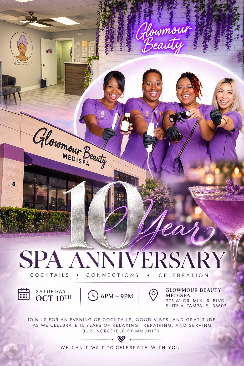 10 year spa anniversary flyer