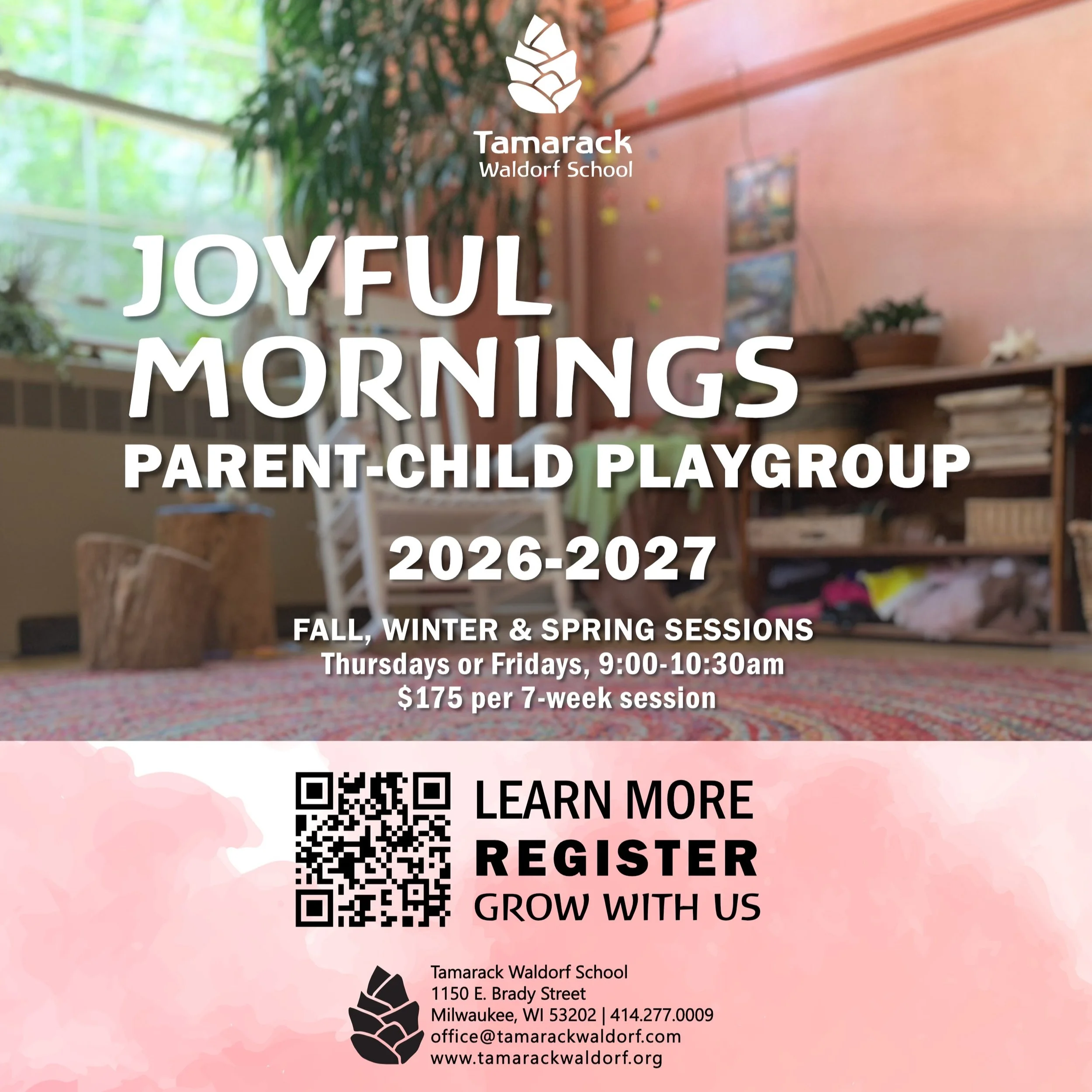 🌿 Slow down, play together, and connect with other families.

Join our Joyful Mornings Parent-Child Playgroup for the 2026&ndash;2027 school year! Designed for children ages 0&ndash;4 and their caregivers, this welcoming program offers songs, storie